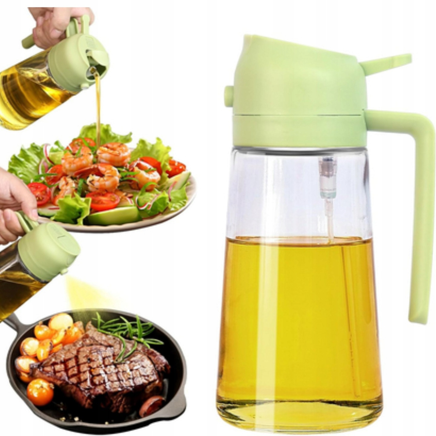 TEMU Glass Oil Spray Dispenser For Vinegar, 470 Ml