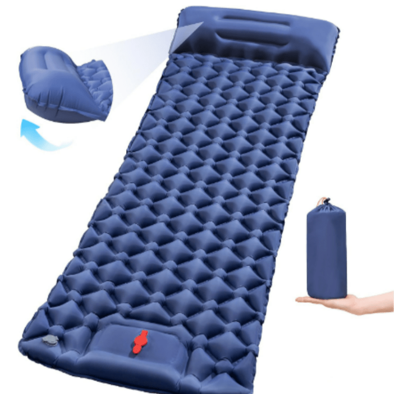 TEMU Tpu Inflatable Camping Sleeping Pad, Camping Mattress, Inflatable Sleeping Pad With Built-in Pillow And Foot Pump, Air Mattress For Tents, For