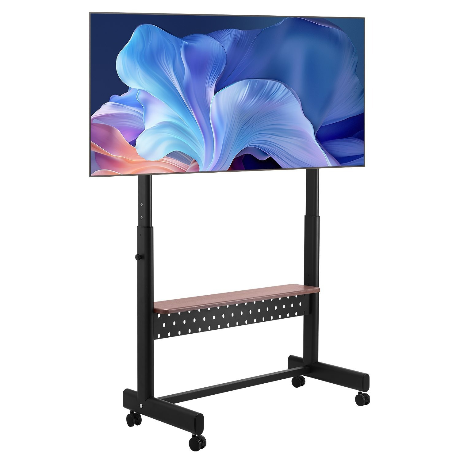 Image of Vevor Rolling Tv Stand Mobile Tv Cart To 205 Lbs For 55-100 Inch Tvs