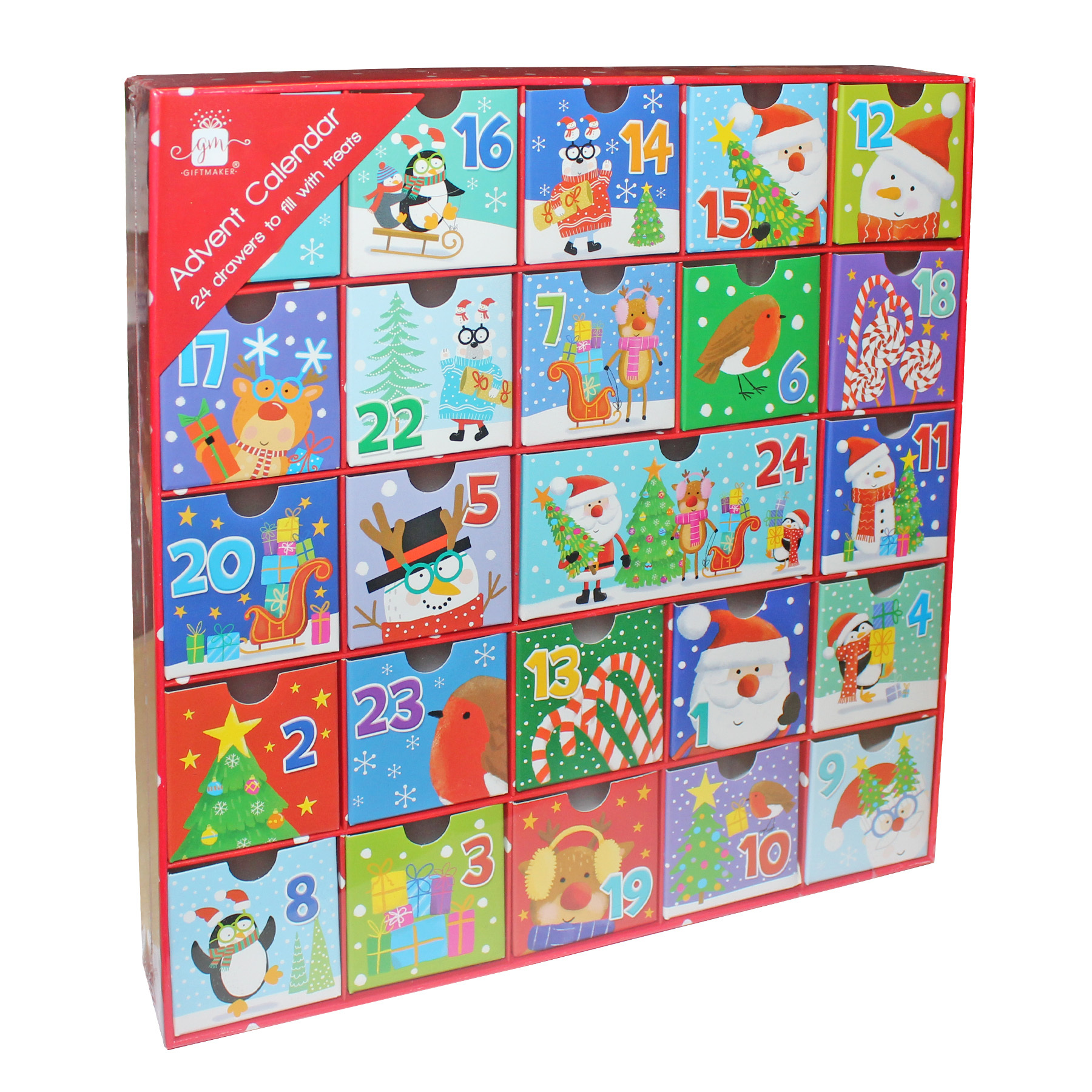 TEMU Giftmaker Christmas Fill Your Own Advent Calendar 24 Draws Gifts Countdown, Multicolor