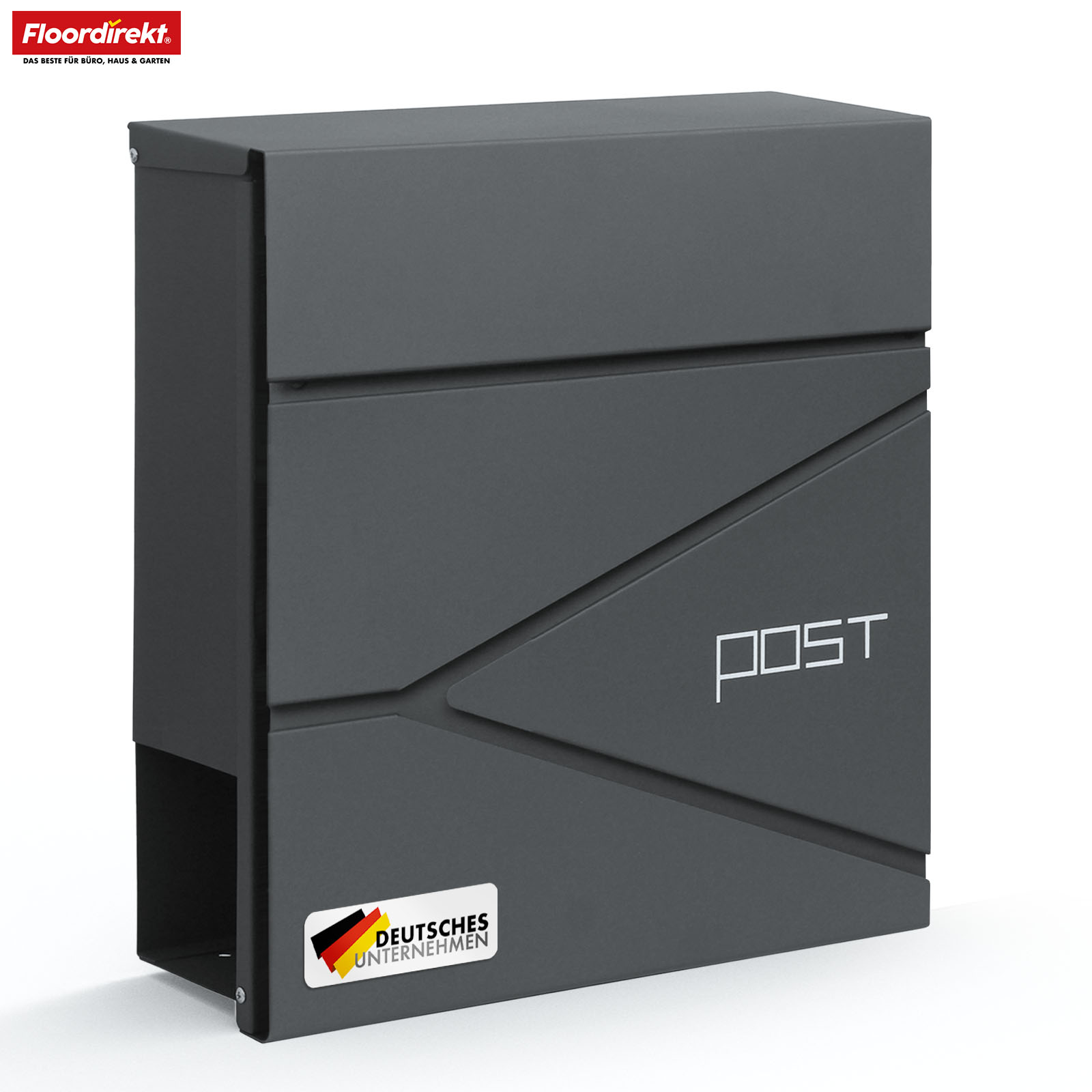 TEMU Floordirekt Mailbox With Newspaper Compartment - Modern & Lockable - With C4 Mail Slot - Lid And Newspaper Compartment - In