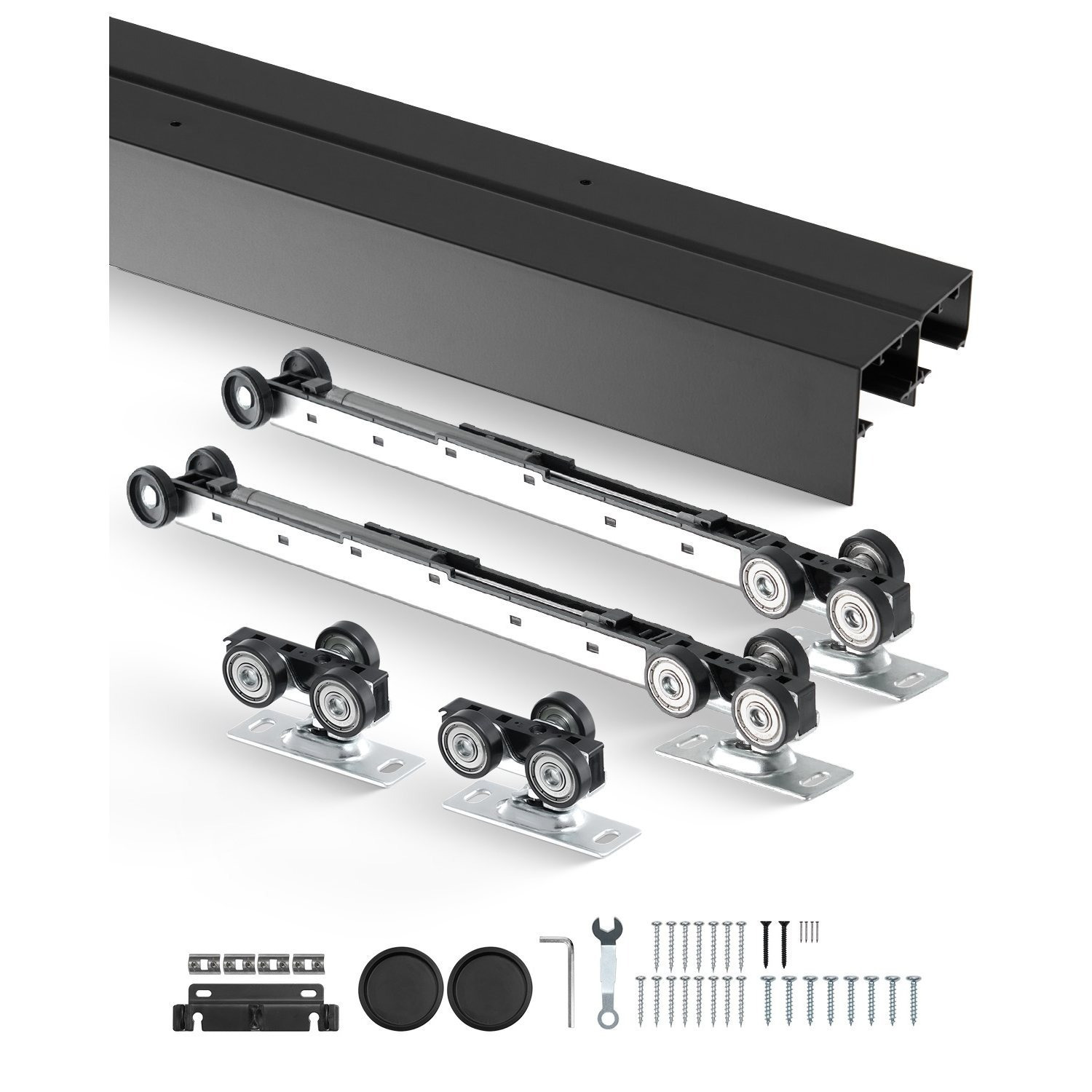Vevor Bypass Door Hardware 8ft Bypass Closet Door Track Kit For 2