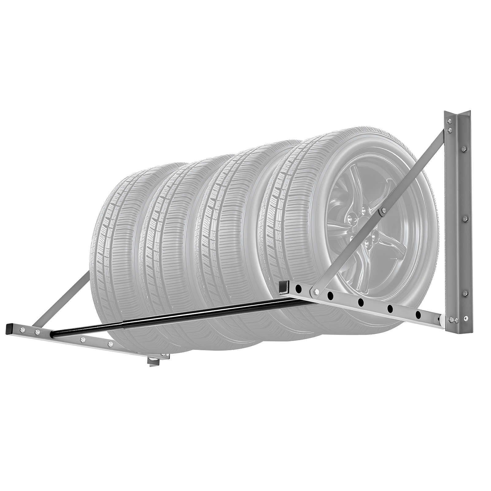 Image of Vevor Wall Mounted Folding 32"- 48" Adjustable Storage Rack For Garage