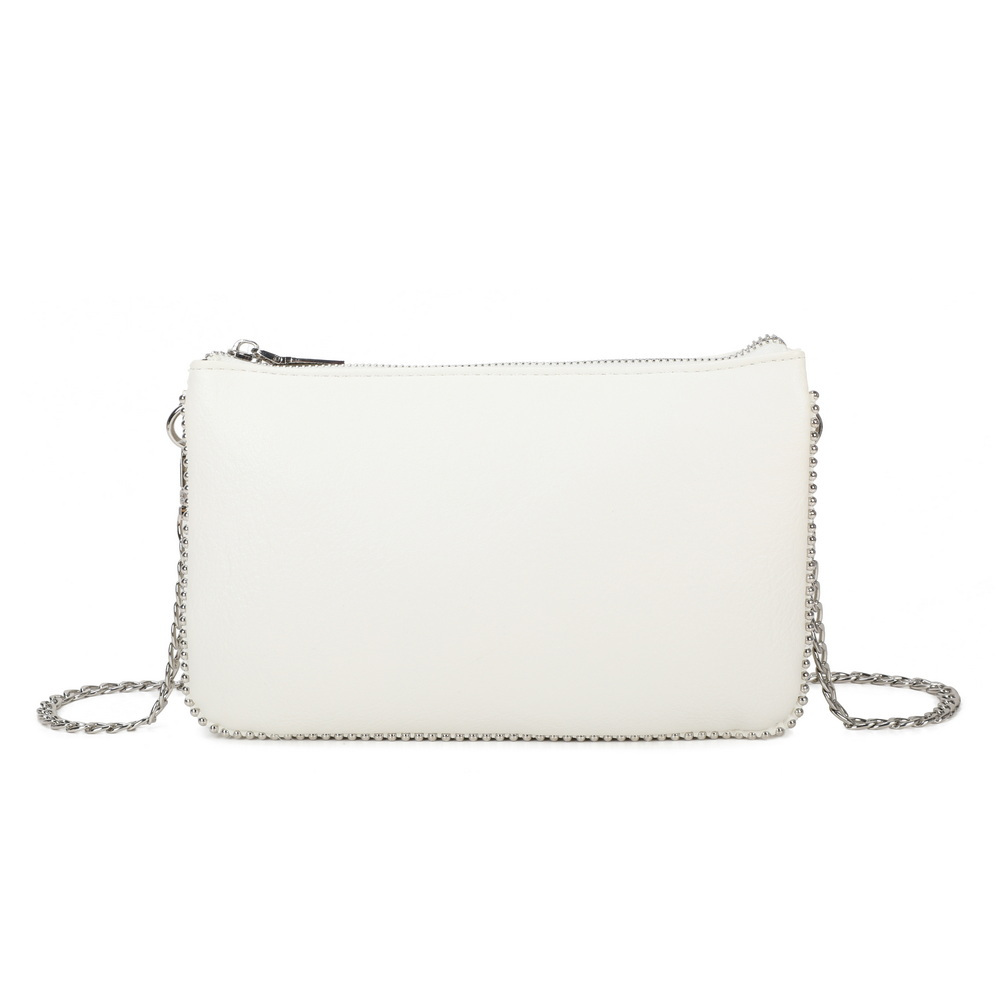 TEMU Bolso bandolera para mujer con cadena plateada y dos compartimentos
