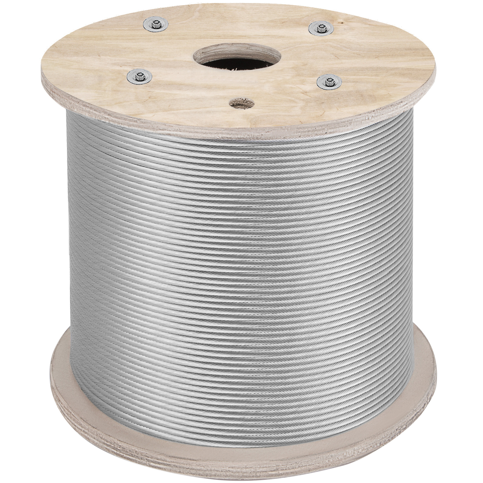 Image of Vevor 304 Stainless Steel Cable 1/4 Inch 7 X 19 Steel Wire Rope 200feet Steel Cable For Railing Decking Diy Balustrade (1/4 Inch-200feet)