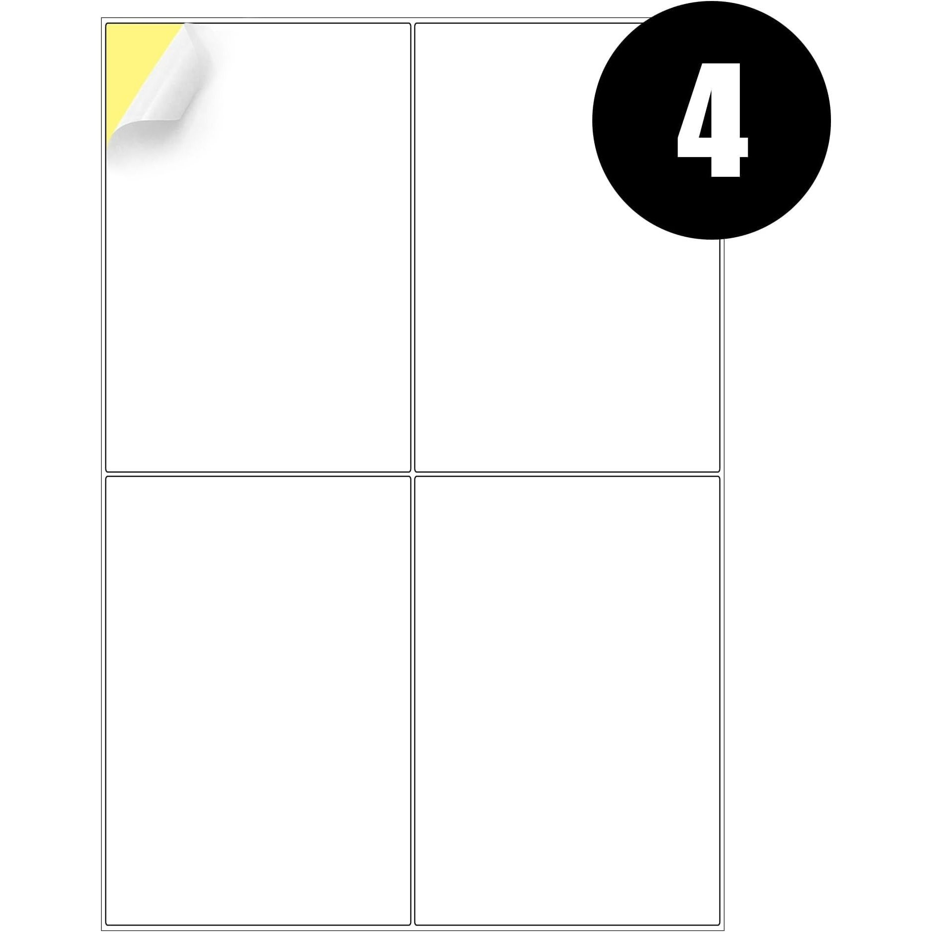 TEMU Isoul A4 Label 4 Per Sheet – 100 Pack Self-adhesive Labels Sticker Paper A4 Quick Dry Address Shipping Labels Printable Matte White Inkjet &