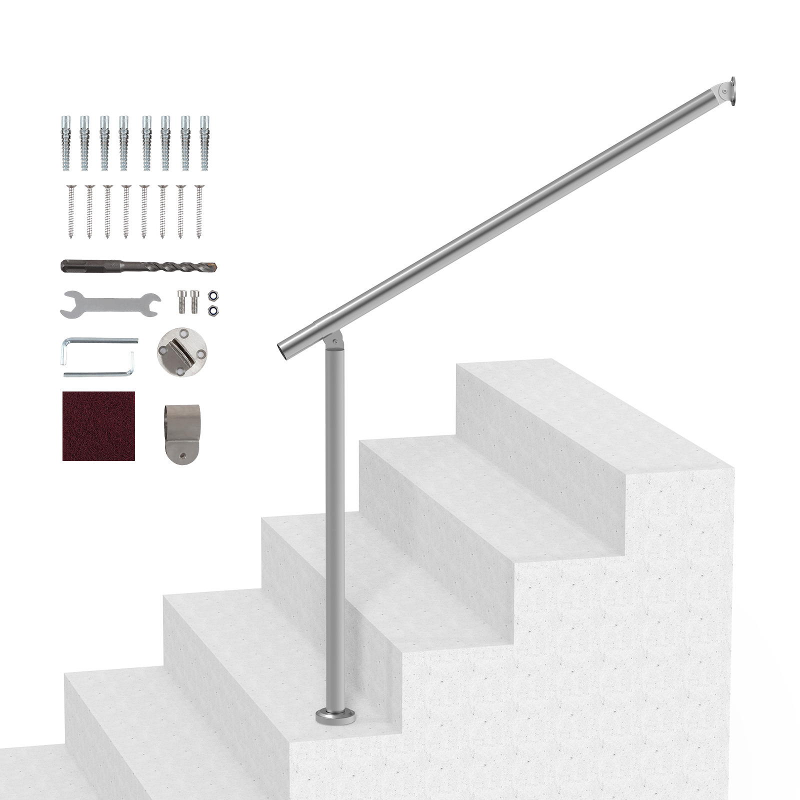 Vevor 39.4in 100cm Handrails For Outdoor Steps For Porch Deck Stainless Steel