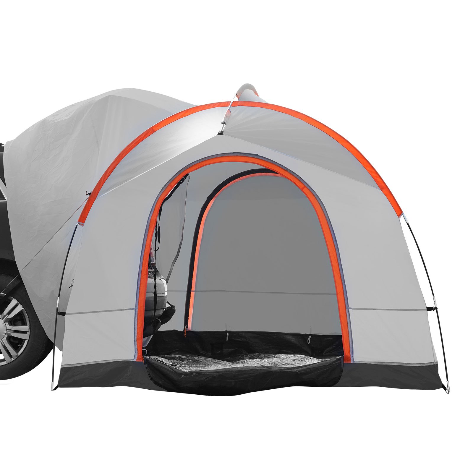 Vevor Suv Camping Tent, 8'-8' Suv Tent Attachment For Camping With Rain Layer And Carry Bag, Pu2000mm Double Layer Truck Tent, 6-8 Person, Rear Tent For Van Hatch Tailgate