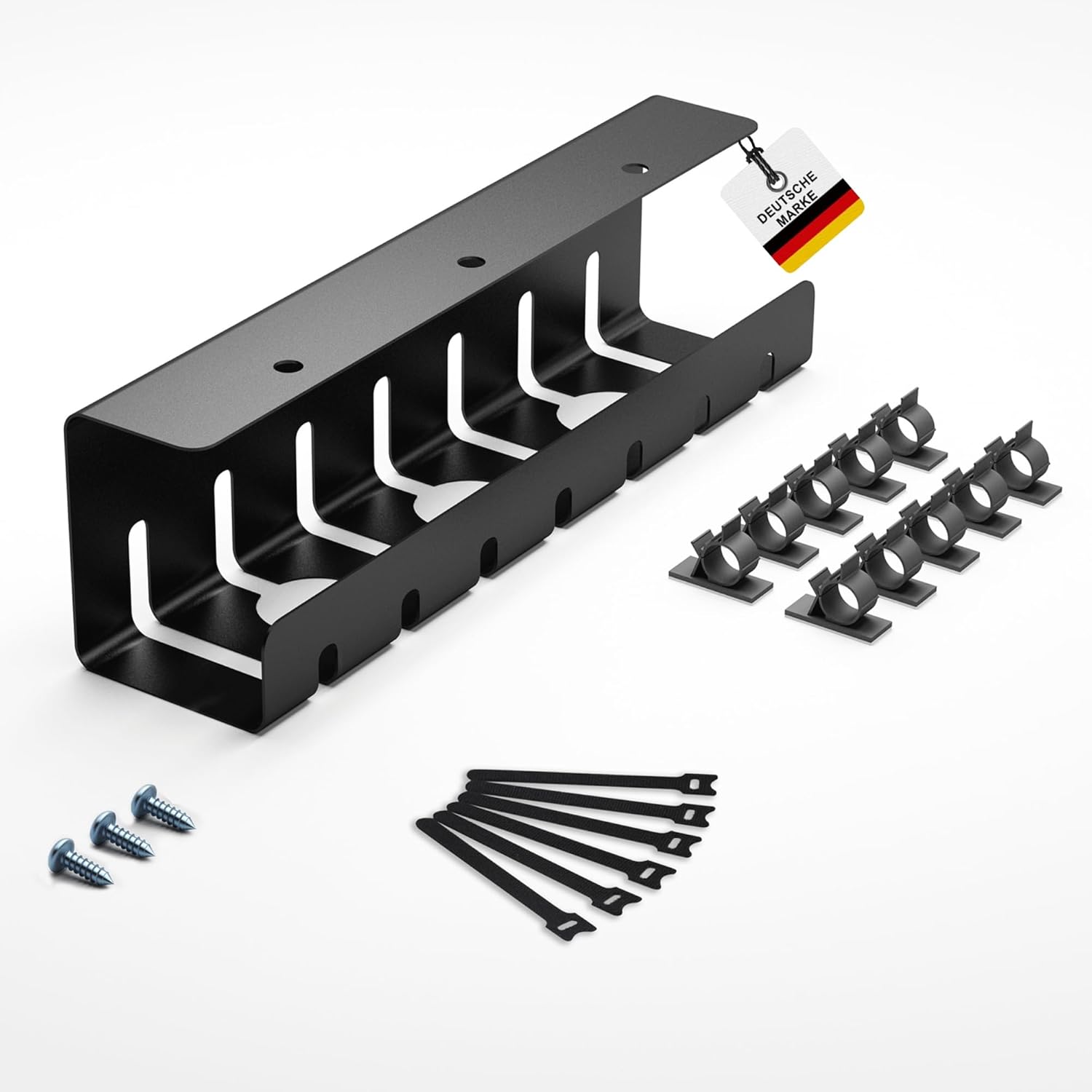 Cable Channel Desk Complete Set - Desk Cable Management For More Order And Productivity - Cable Organizer For Cable Routing - Order & Safety In Home Office, Office & Gaming
