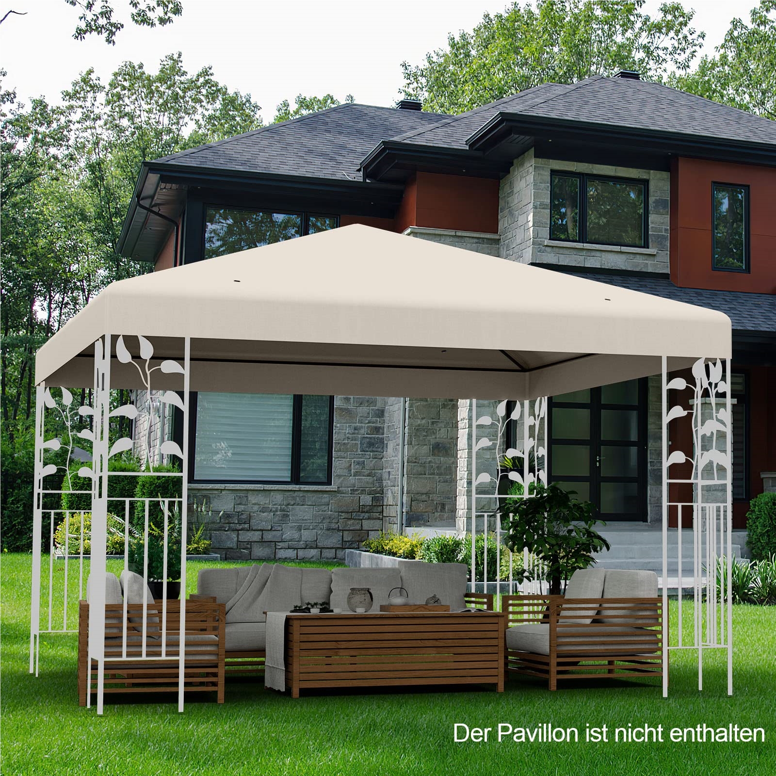 Image of 3 X Replacement Roof For Garden , Roof Replacement Cover With Drainage Holes &closures (beige)