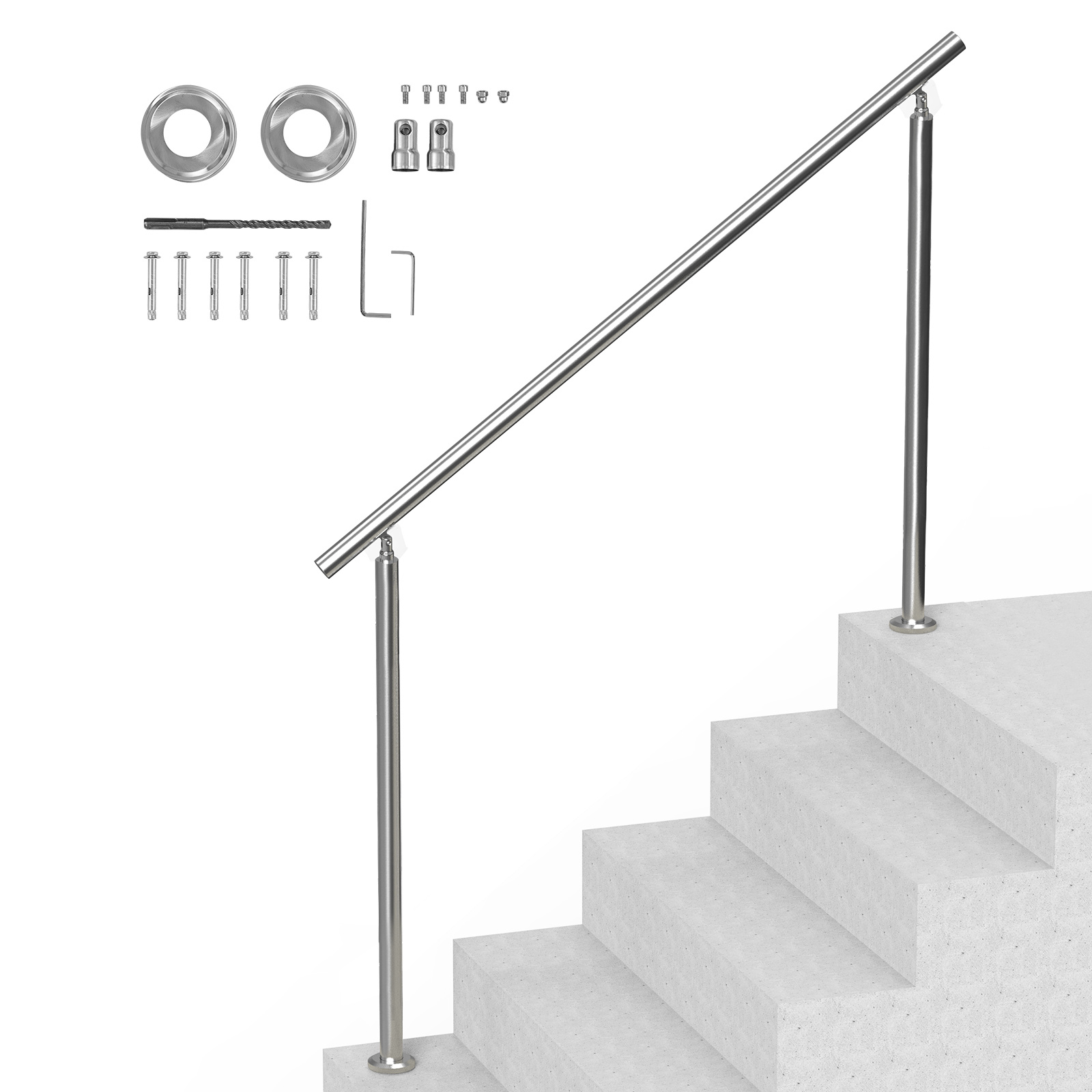 Image of Vevor 59 In/ 150cm Handrails For Outdoor Steps Staircase For Seniors Porch Deck