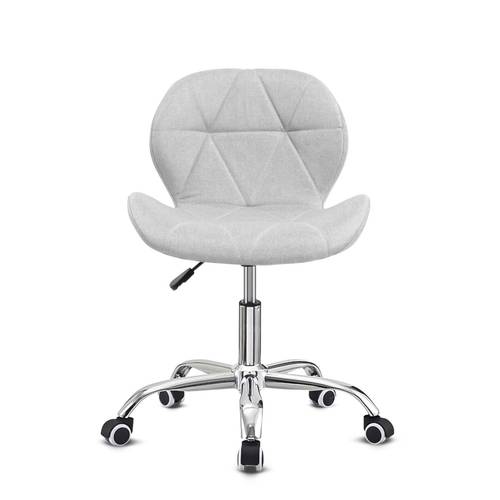 modern fabric swivel office chair height adjustable padded armless desk chair with wheels for home office
