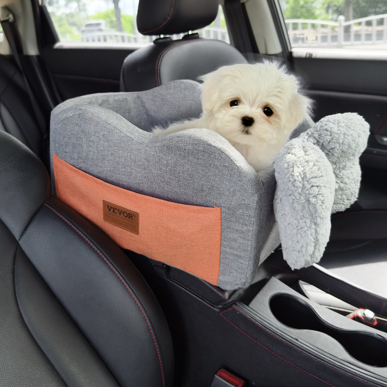 Image of Vevor Center Console Dog Car Seat Dog Booster Car Seat For Small Dog 8 Lbs