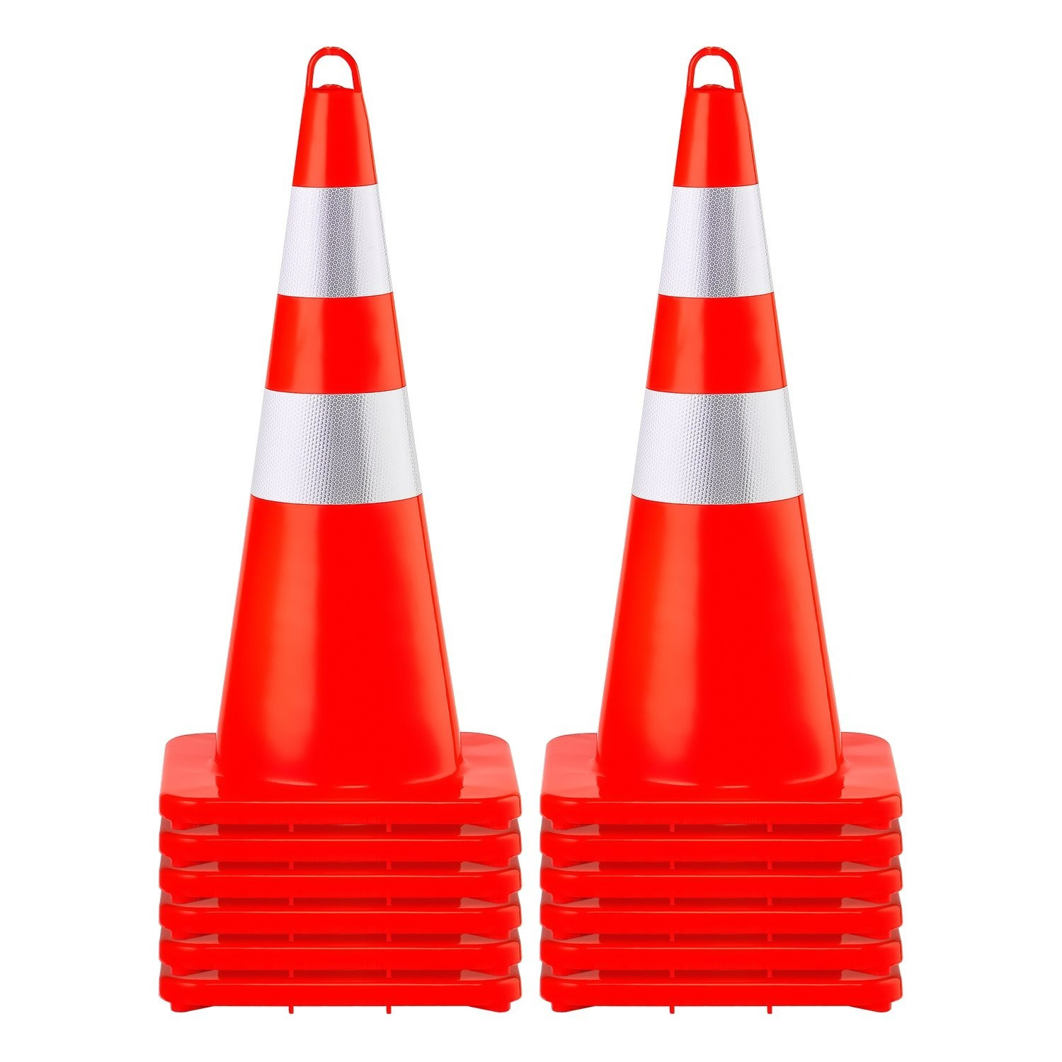 Vevor Safety Cones Traffic Cones 12 X 28" Orange Reflective Collars Road Cones
