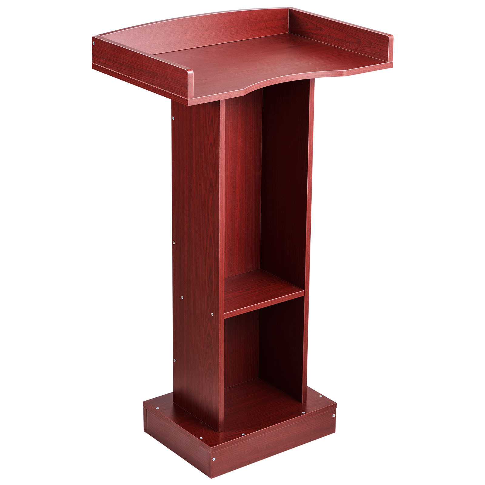 Podium Stand Elegant Wooden Lectern With Storage Shelf Classroom Church