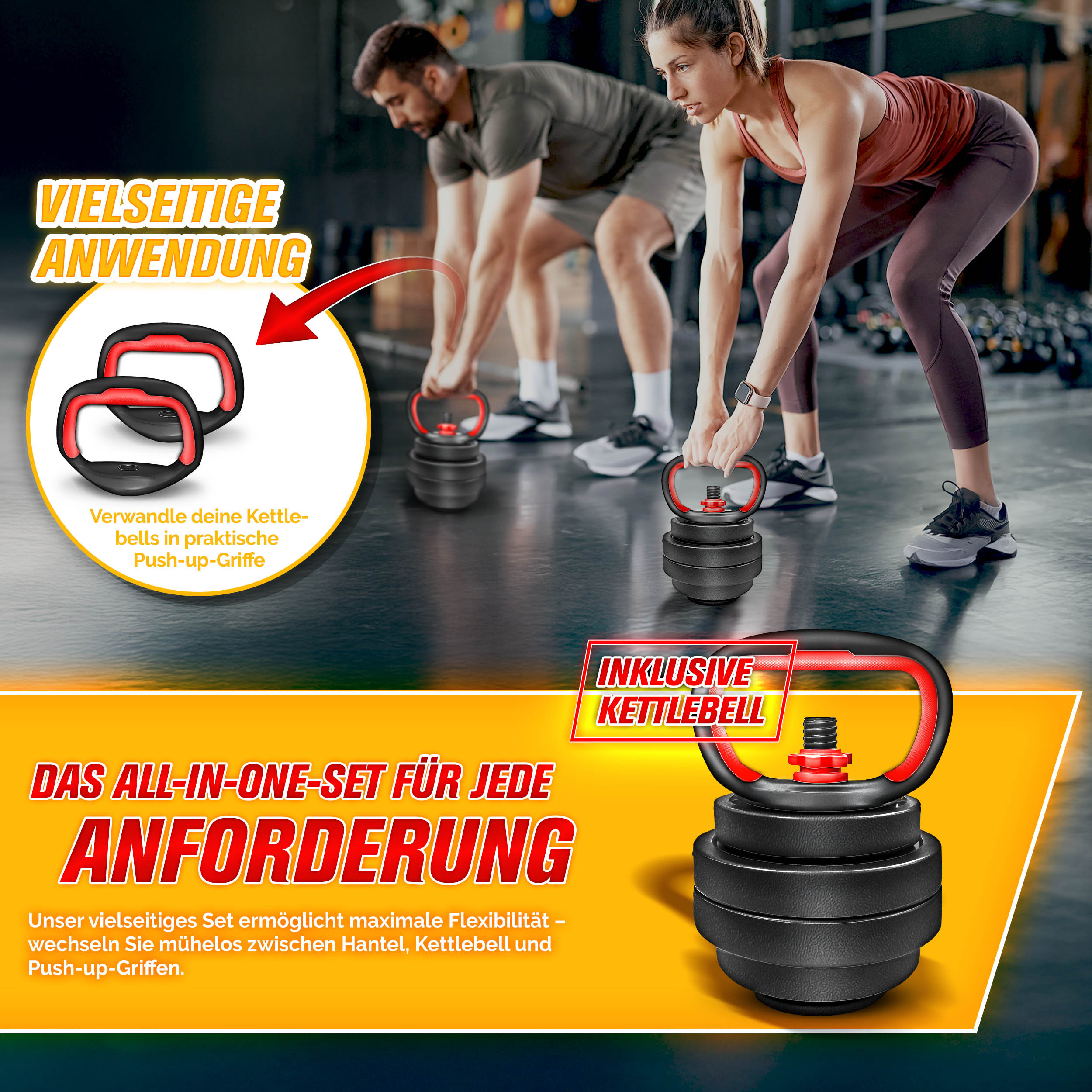 RE:SPORT 2-in-1 Dumbbell Set 20 kg | Verstelbare Dumbbell Set | Korte Dumbbell & Lange Dumbbell | Sterluchtingen & Verbindingsbuis