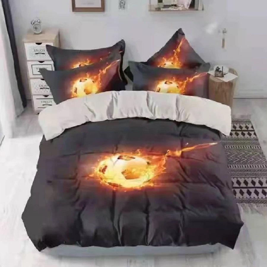 TEMU Football 3-piece Bedding Set, Football Bedding, Soft Bed Cover, Youth Bedding Gift