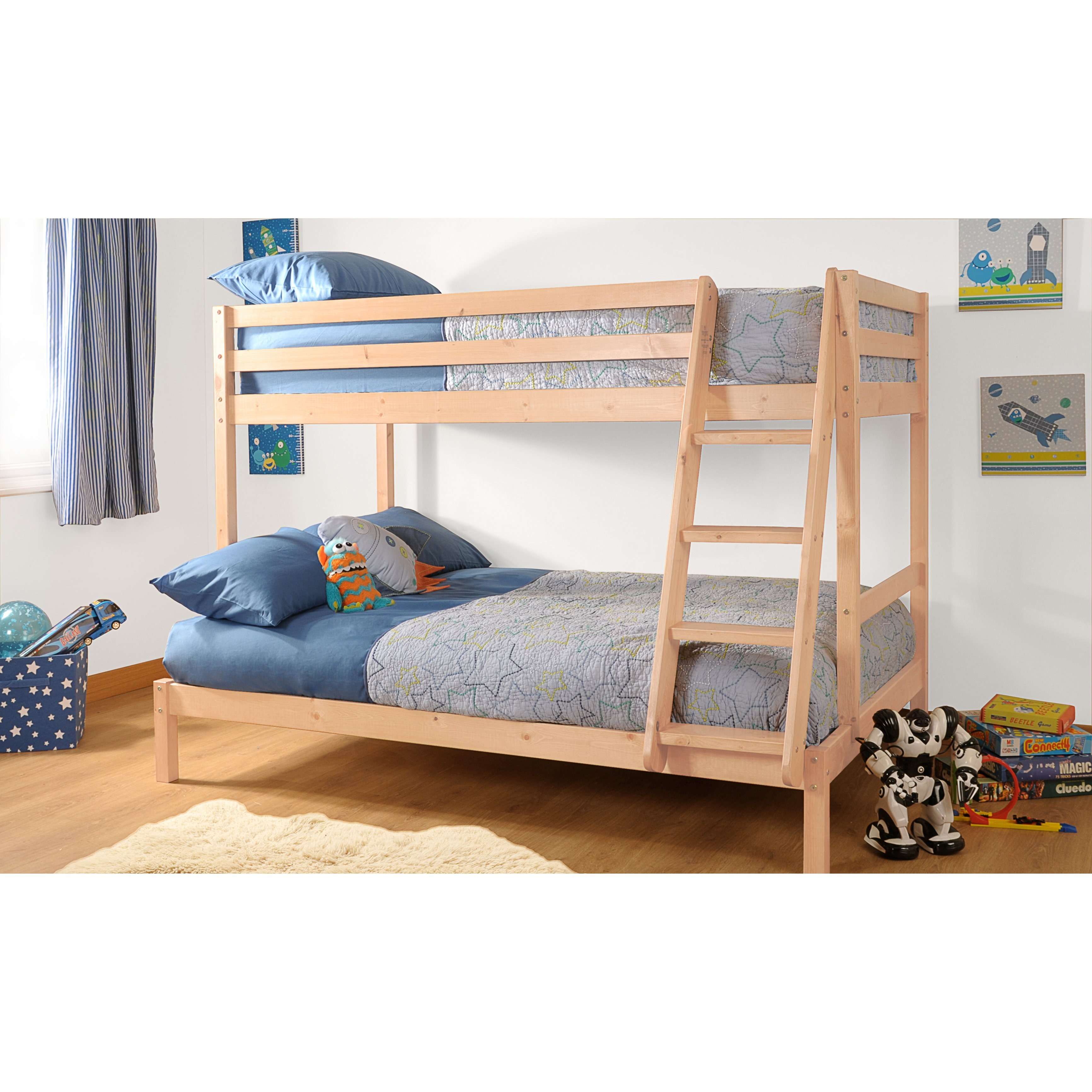 Wooden Triple Bunk Bed 3ft & 4ft In Various Colours