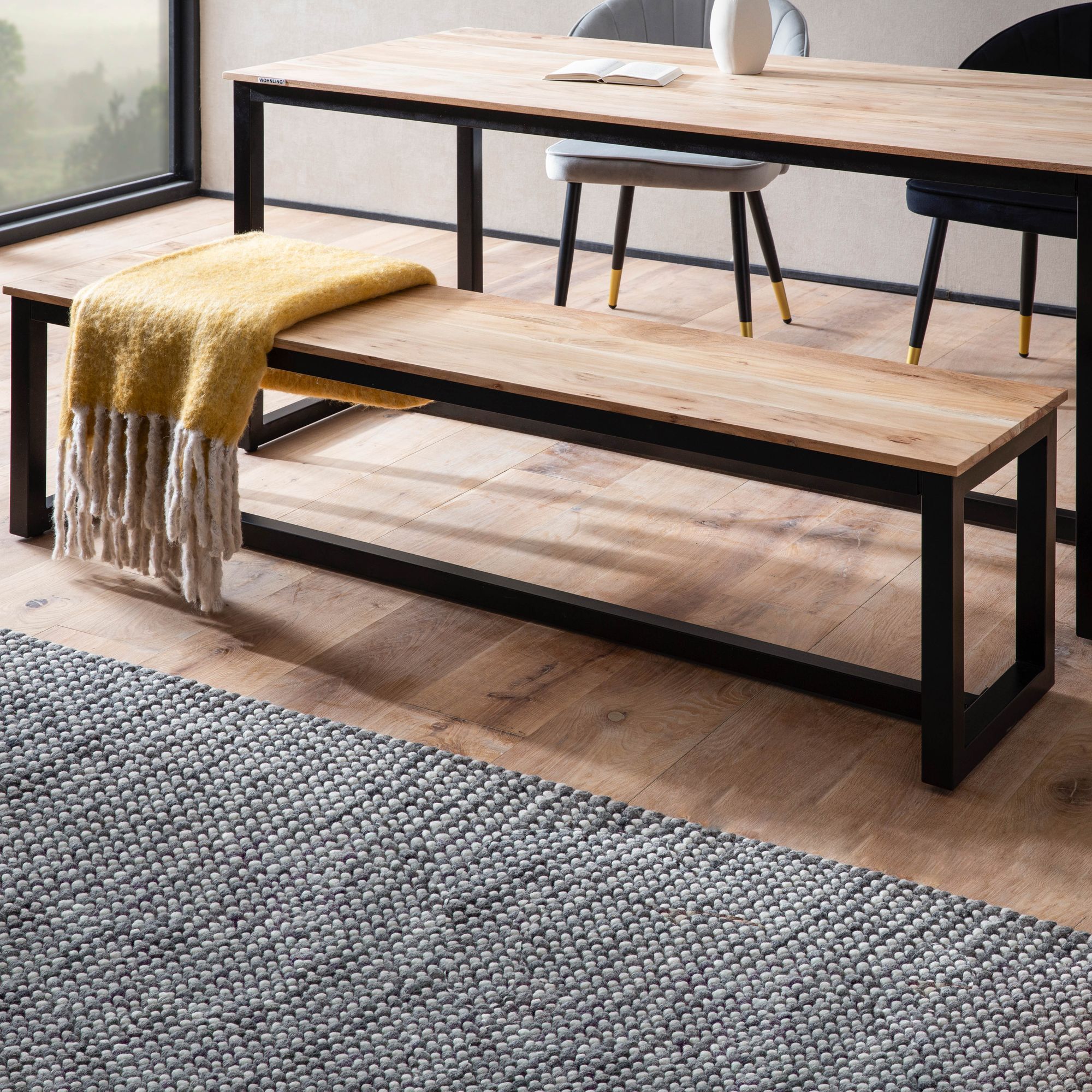 Dining Room Bench Acacia 120cm Solid Wood Metal Loft-style, Dining Table Bench Wooden Bench Solid Wood Without Backrest, Kitchen Bench Dining Bench Industrial, Dining Room Bench