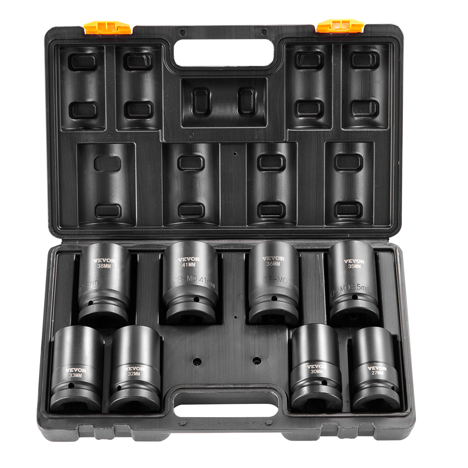 Vevor Impact Sockets Set 8pcs 6-" Drive Bit Ratchet Tool Kit Case