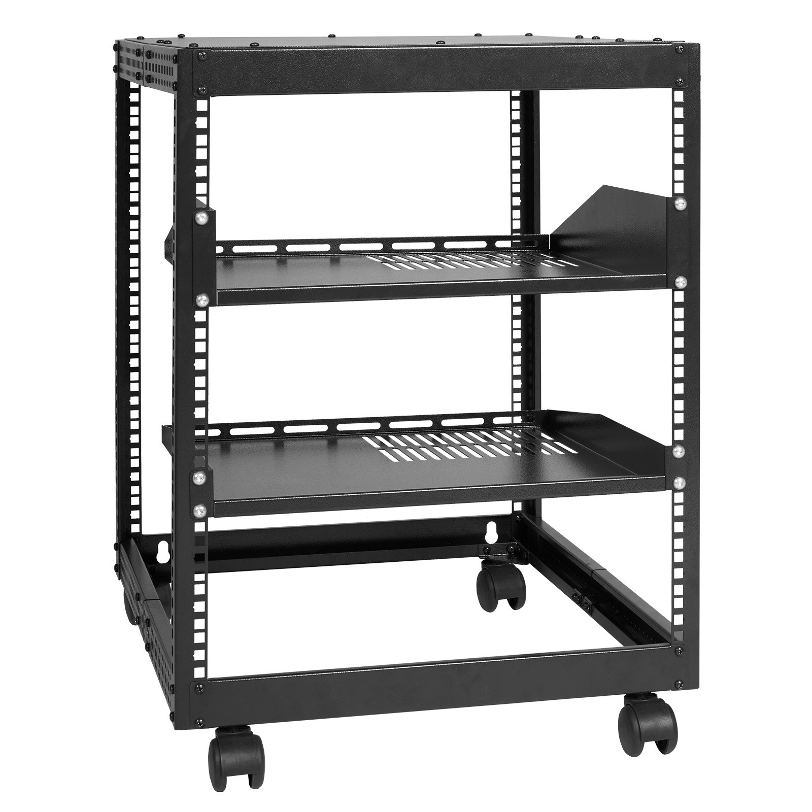 Vevor 12u Server Rack, 15''-40'' Adjustable Depth, Free Standing Or Wall Mount Network Server Rack, 4 Post Av Rack With Casters, Holds All Your Networking It Equipment Av Gear Router Modem