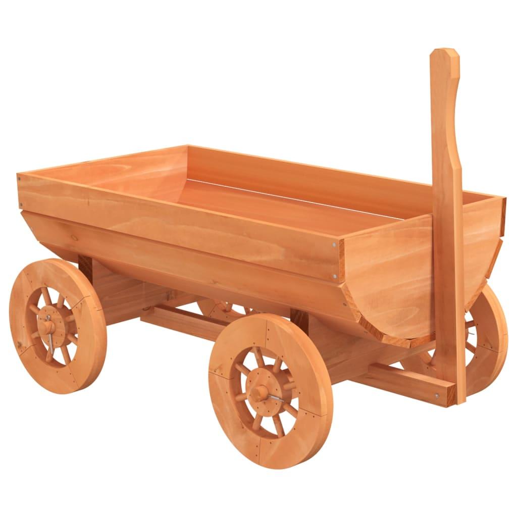 Image of Vidaxl Decorative Cart, Flower Cart With Lots Of Space, Garden Cart With Drainage Hole, Decorative Cart Wooden Cart, Solid Wood Fir