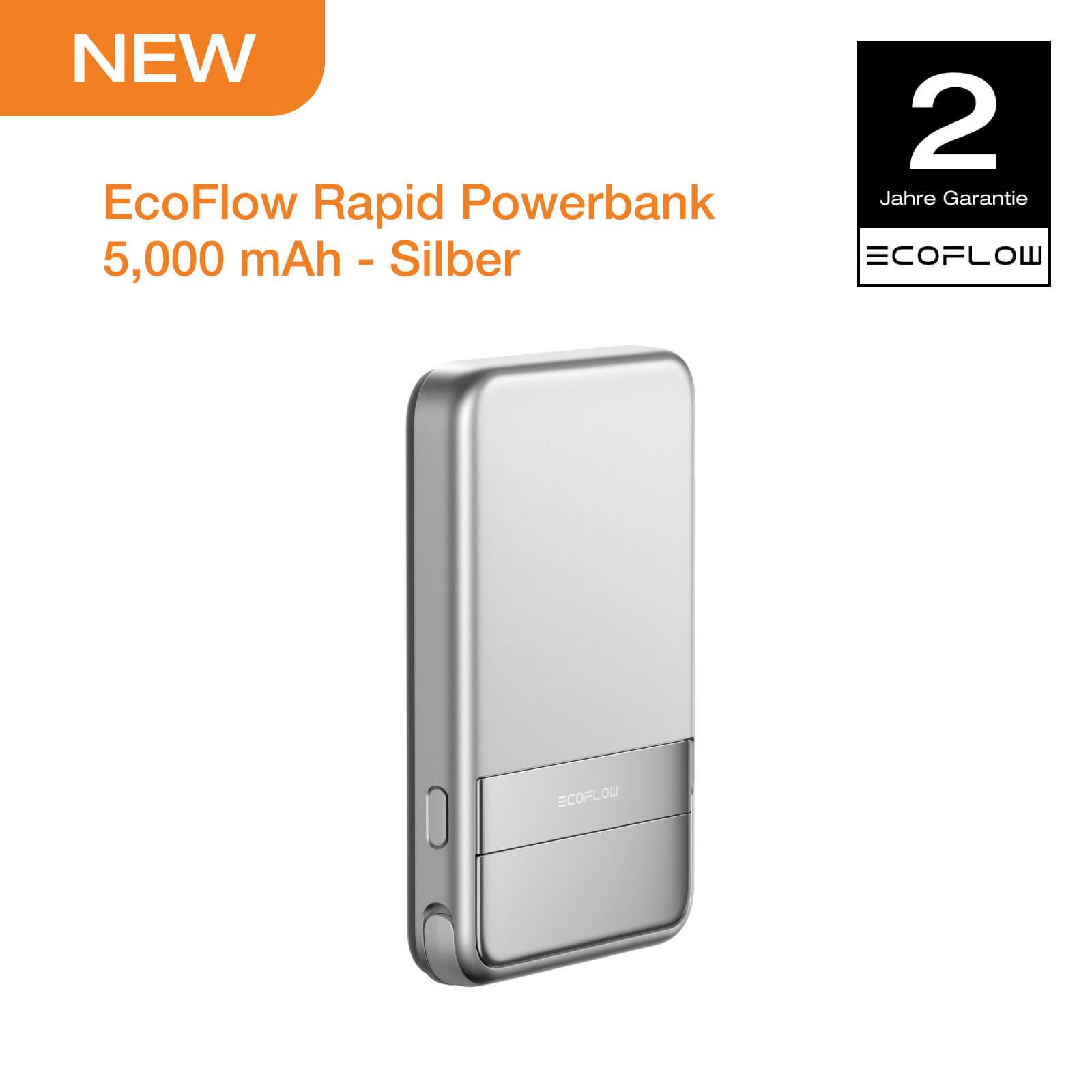 Image of Ef Ecoflow Magnetic Power Bank 5000 Mah Blue, Wireless Portable Charger, 30w Fast Charging Battery Pack With Usb-c Cable, Compatible With Iphone 16/15/14/13/12 Series