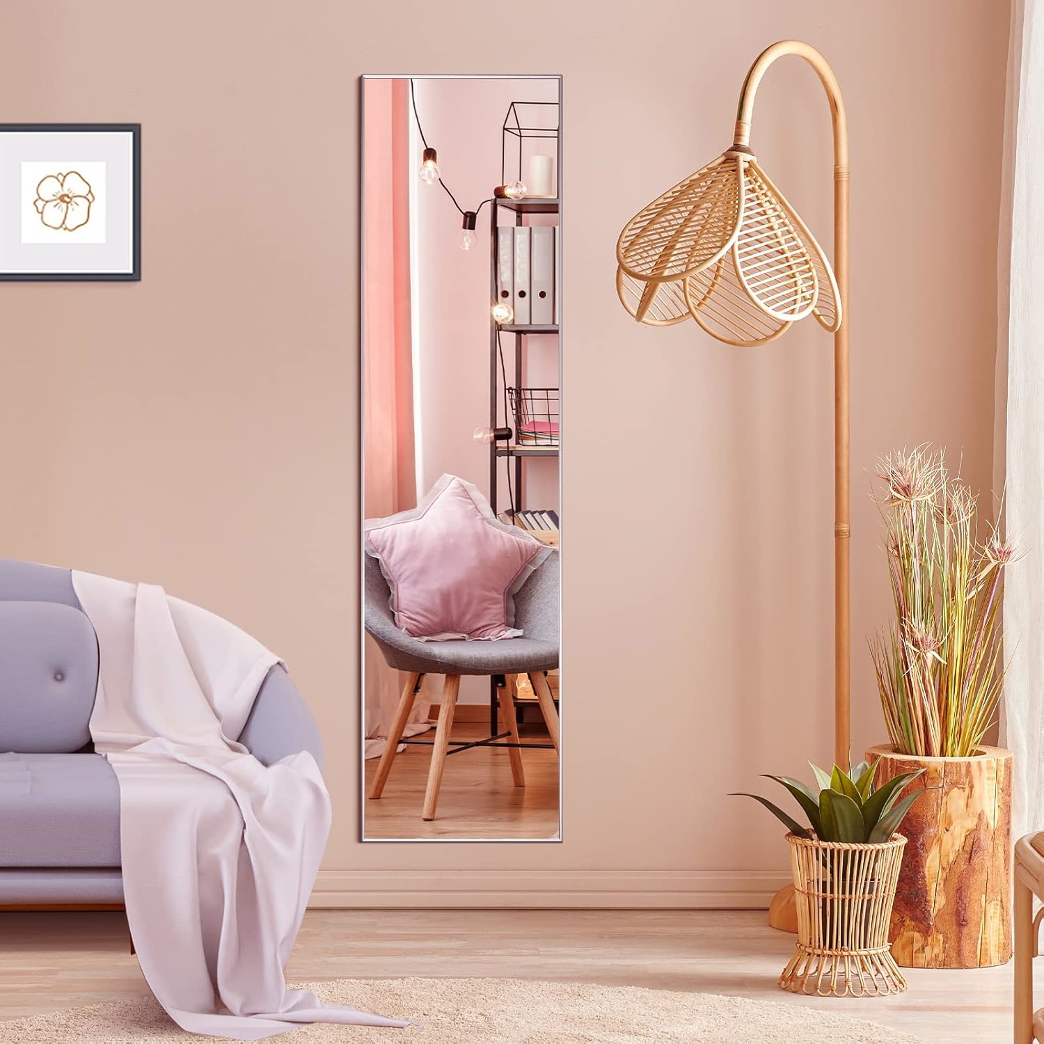 Image of 160 X 40 Cm Full-length Mirror, Rectangular Makeup Mirror Made Of -proof Glass And An Aluminum Alloy Frame