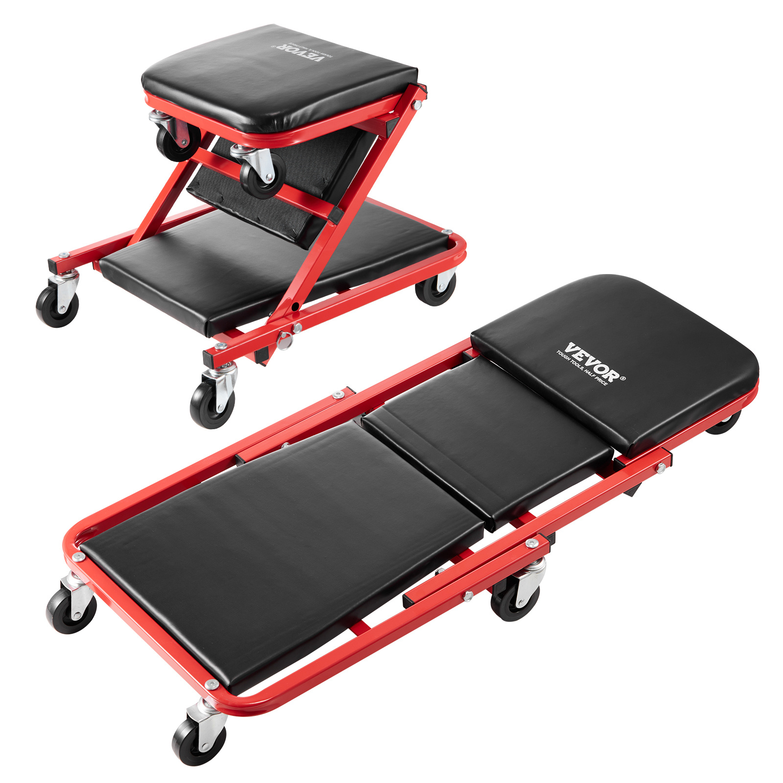 Vevor 36 In Foldable Z Mechanic Creeper Stool 300 Lbs Capacity