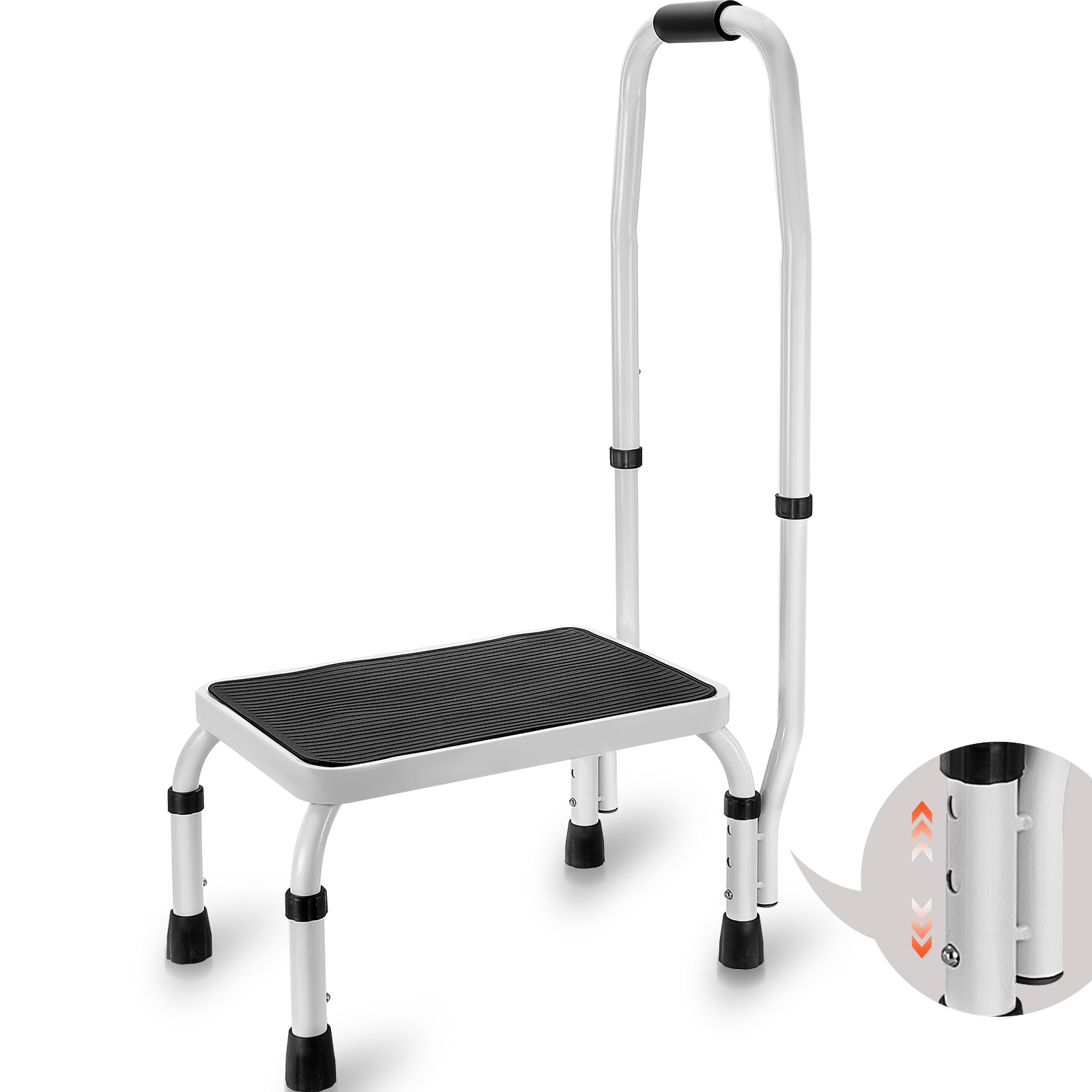 TEMU Escalera de escalera ajustable de 3 con mango, carga de 150 kg para autocaravanas