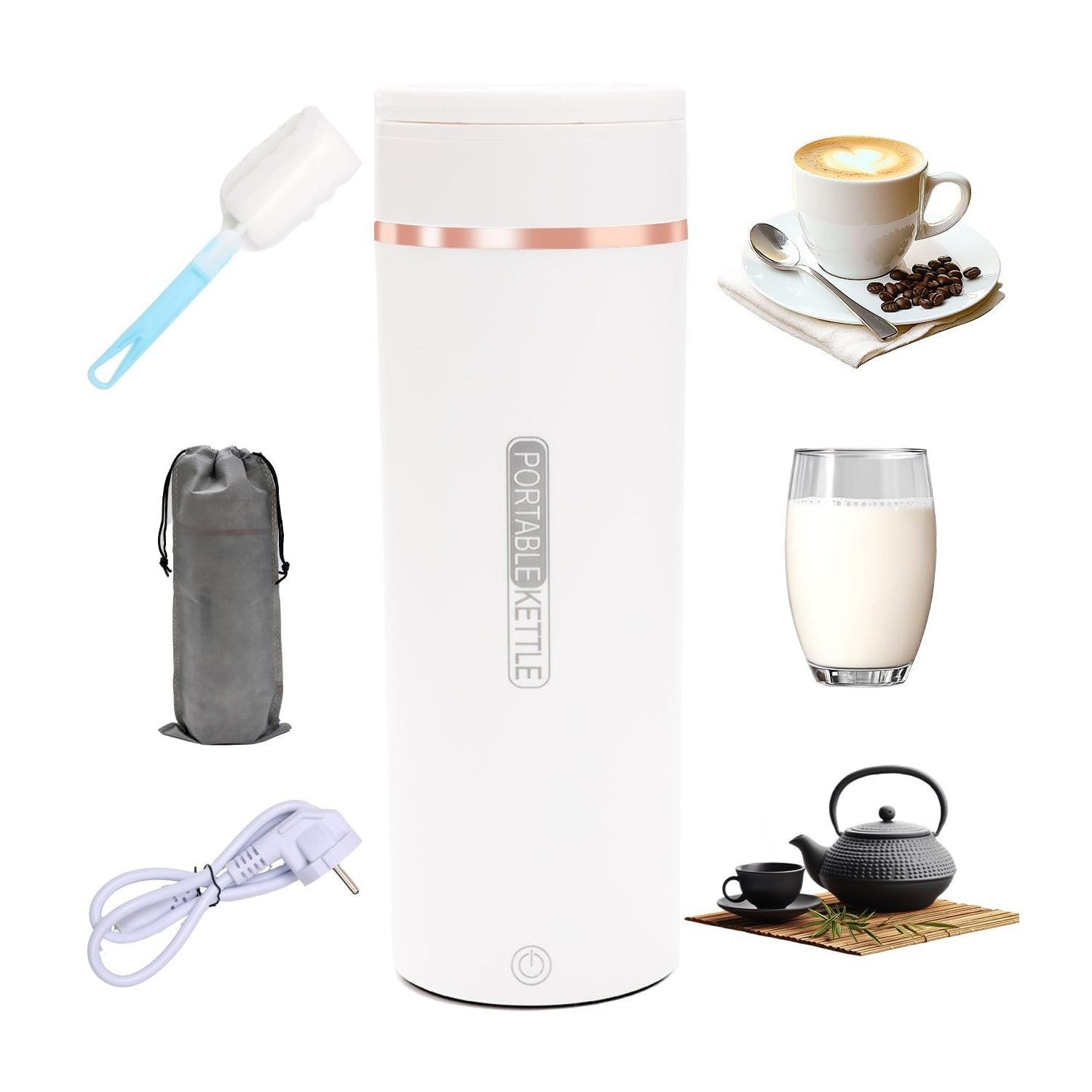 Mini-Reisewasserkocher Aus Edelstahl – 400 Ml, 300 Watt, Perfekt Für Unterwegs
