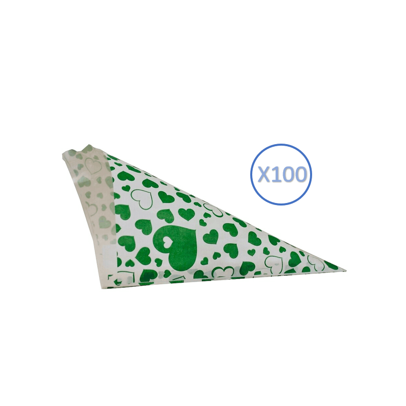 Image of Pointed Bags With , Pgv, 19 Cm / 125 Snack Bag With Heart Motif For Popcorn, Sweets, Or As Gift Packaging For , Weddings, Parties Or Your Candy Stand.