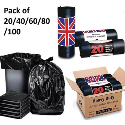 20 50 100 heavy duty 72x85 cm 75 l kitchen bin liners bin liner bin bags strong waste bags dustbin bags