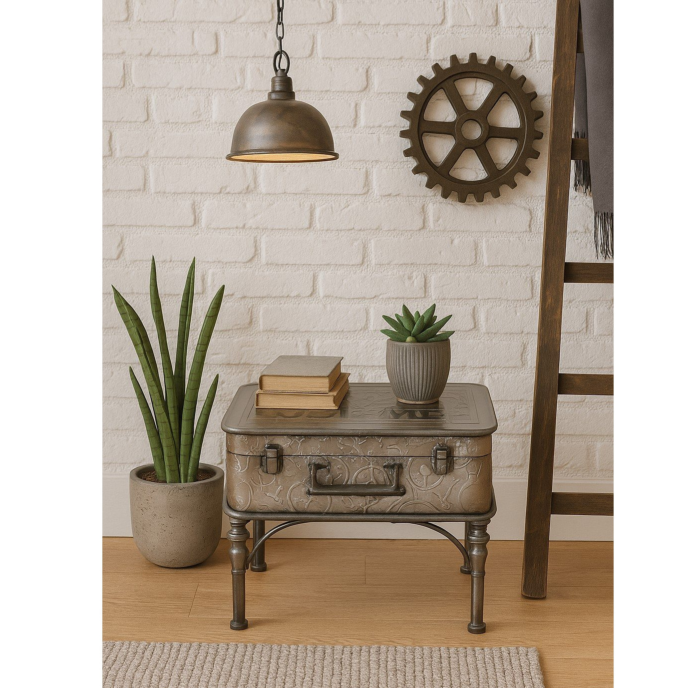 Vintage Suitcase- Coffee Table In Grey, With Storage Space