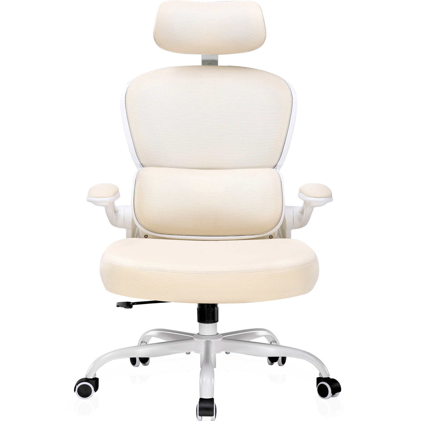 Image of Ergonomic Office Chair, Desk Chair With 3d Headrest And Lumbar Support, Integrated Coat Hook Design, Flip-down Armrests, Padded Seat Cushion