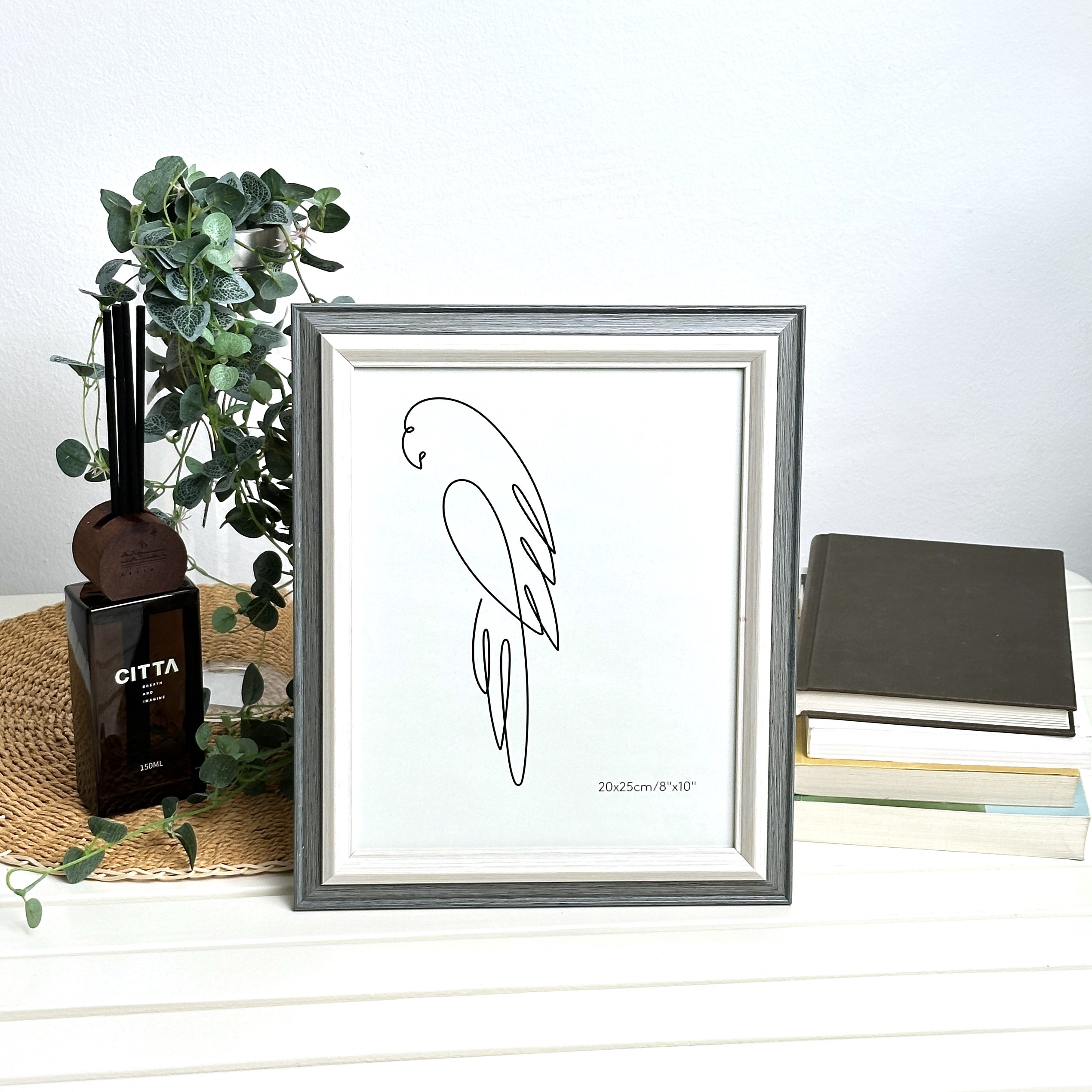 TEMU Classic Gray Wood-effect Picture Frame - Tabletop Photo Frame, Wood-patterned Picture Frame, Natural Photo Frame, Modern Rustic Picture Frame,