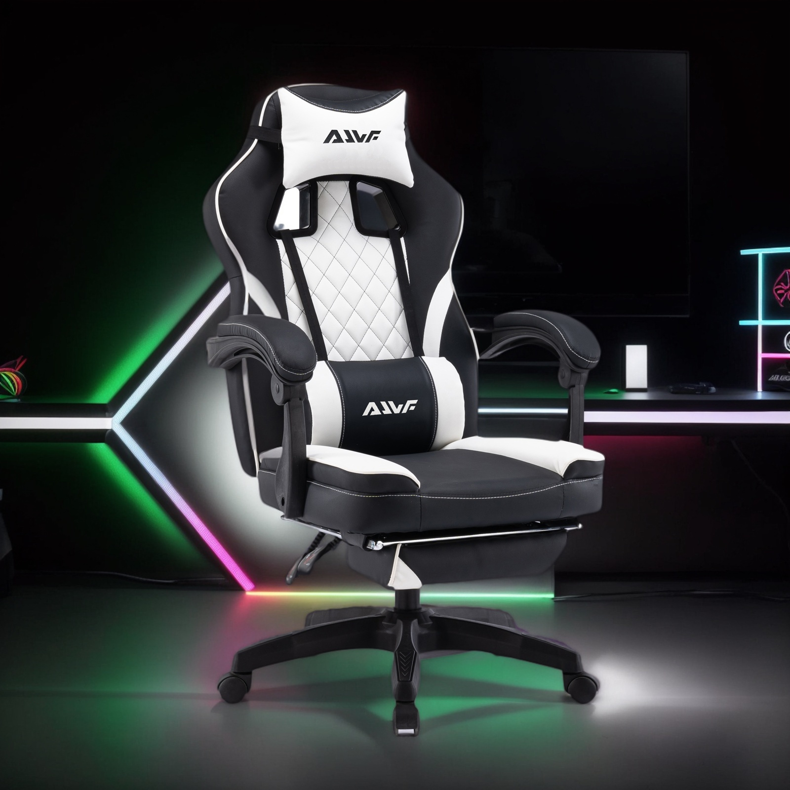 Ergonomische Gaming Stoel Video Gamer Stoel Computer Gaming Stoel Gamer Stoelen voor Volwassenen, Lendensteun Draaibaar In Hoogte Verstelbare Hoofdsteun Rugleuning
