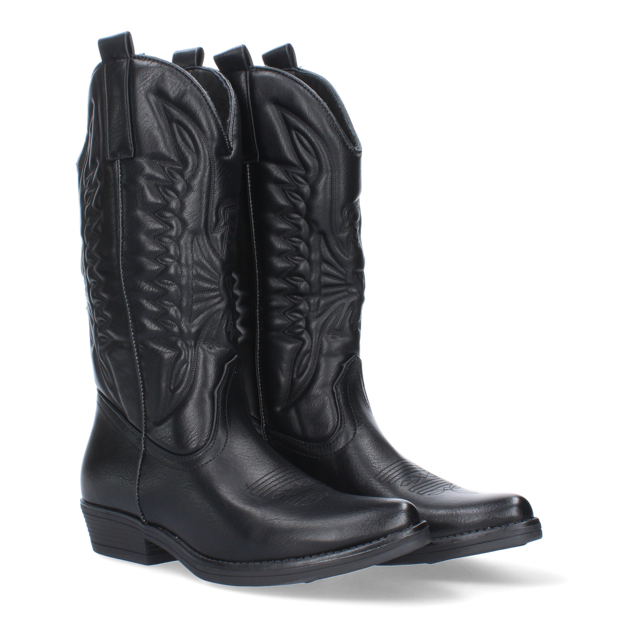 Image of Heel Boot For Woman, Comfortable, With Embroidery, Cowboy Style