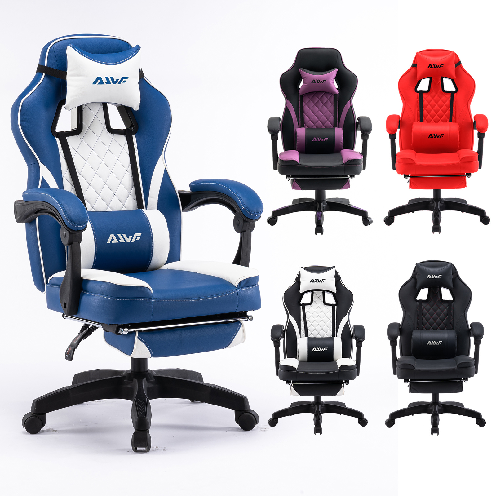Ergonomische Gamingstoel met Ottomaan Armleuningen - 155° Inversie, Hoge Rugleuning, Verstelbare Hoofdsteun en Armleuningen, Zwart-Wit Design, Gevoerde Zitting voor Kantoor en PC Werkstation, Fashion Avatar X | Soepel Bewegende Wieltjes, Gamingstoel voor Volwassenen