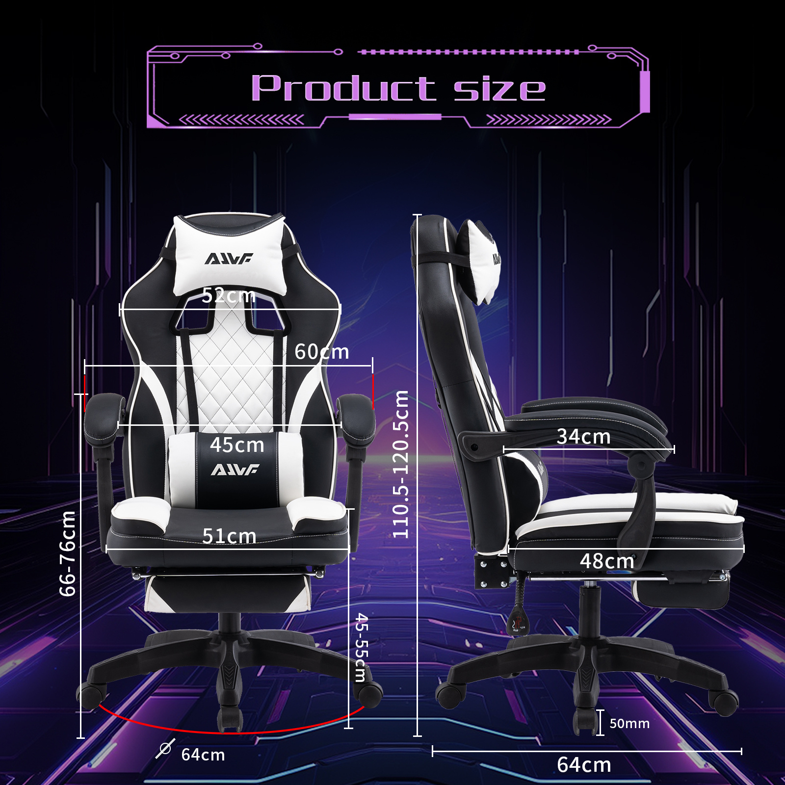 Ergonomische Gaming Stoel Video Gamer Stoel Computer Gaming Stoel Gamer Stoelen voor Volwassenen, Lendensteun Draaibaar In Hoogte Verstelbare Hoofdsteun Rugleuning