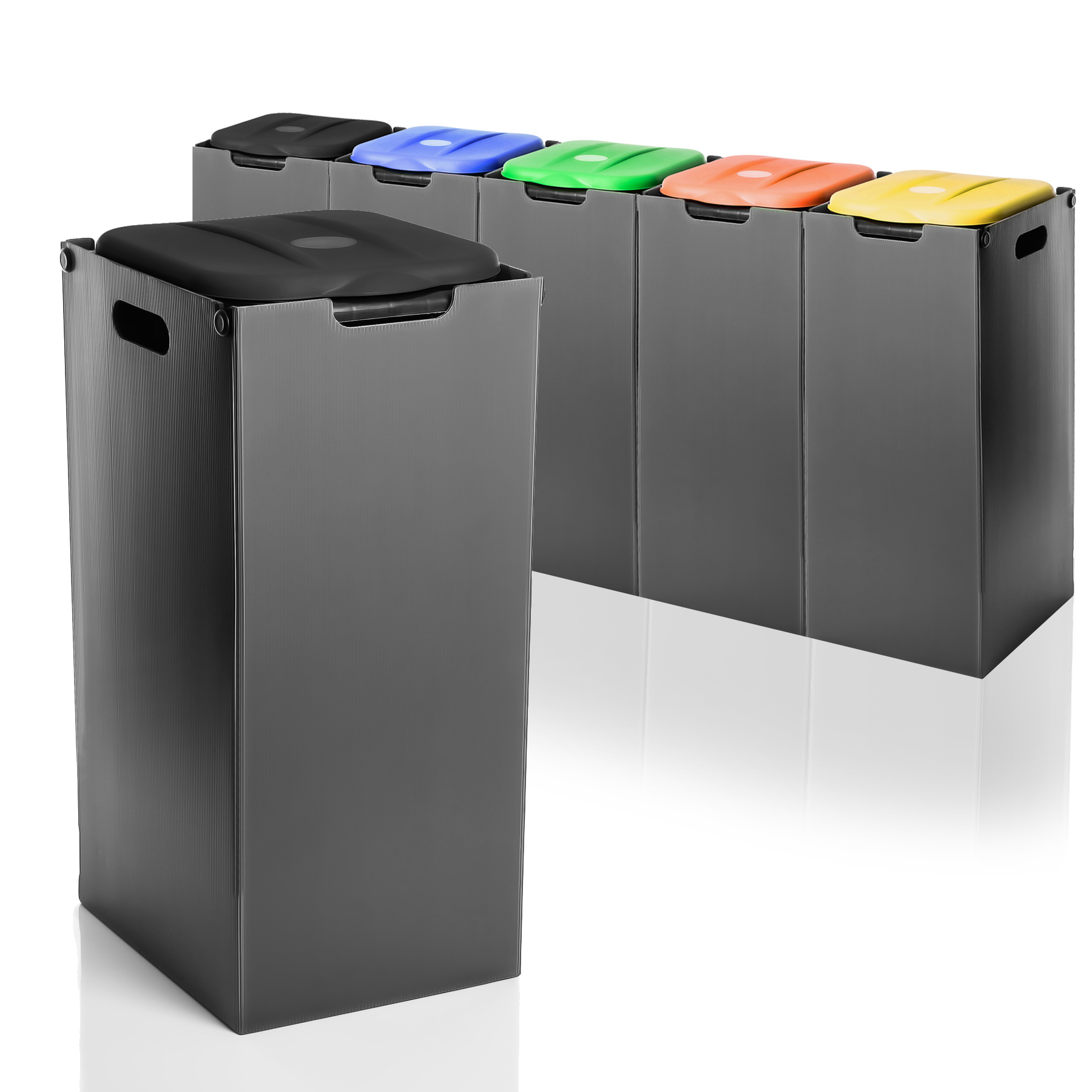 TEMU Bigdean Trash Bag Stand Black 80l With Privacy Screen - Fits Yellow Bags + Other Trash Bags - Trash Can Holder - Wipeable -