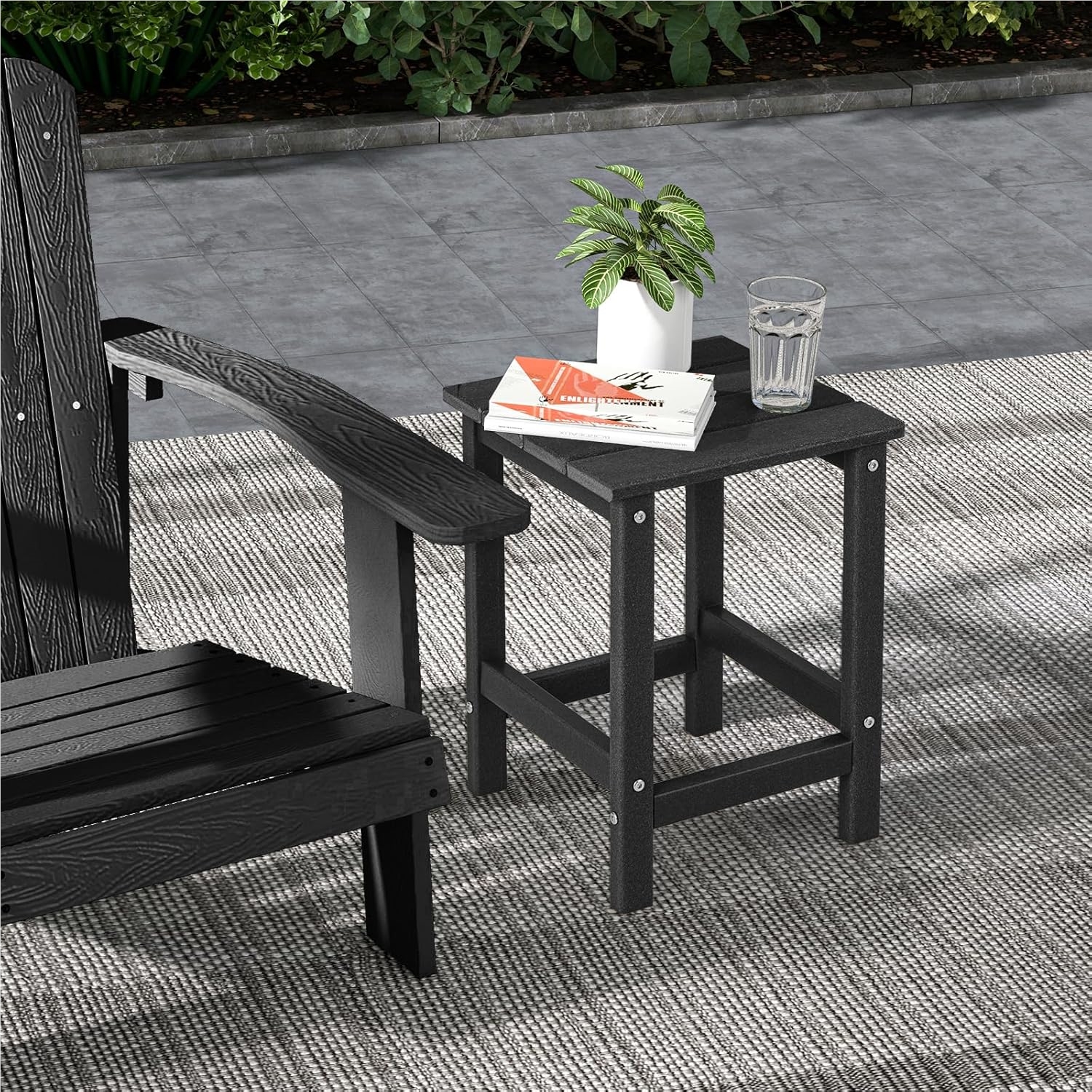Small Garden Table Made Of Hdpe, Side Table Up To 150 Kg, Side Table, Balcony Table, Weatherproof For Garden, Patio