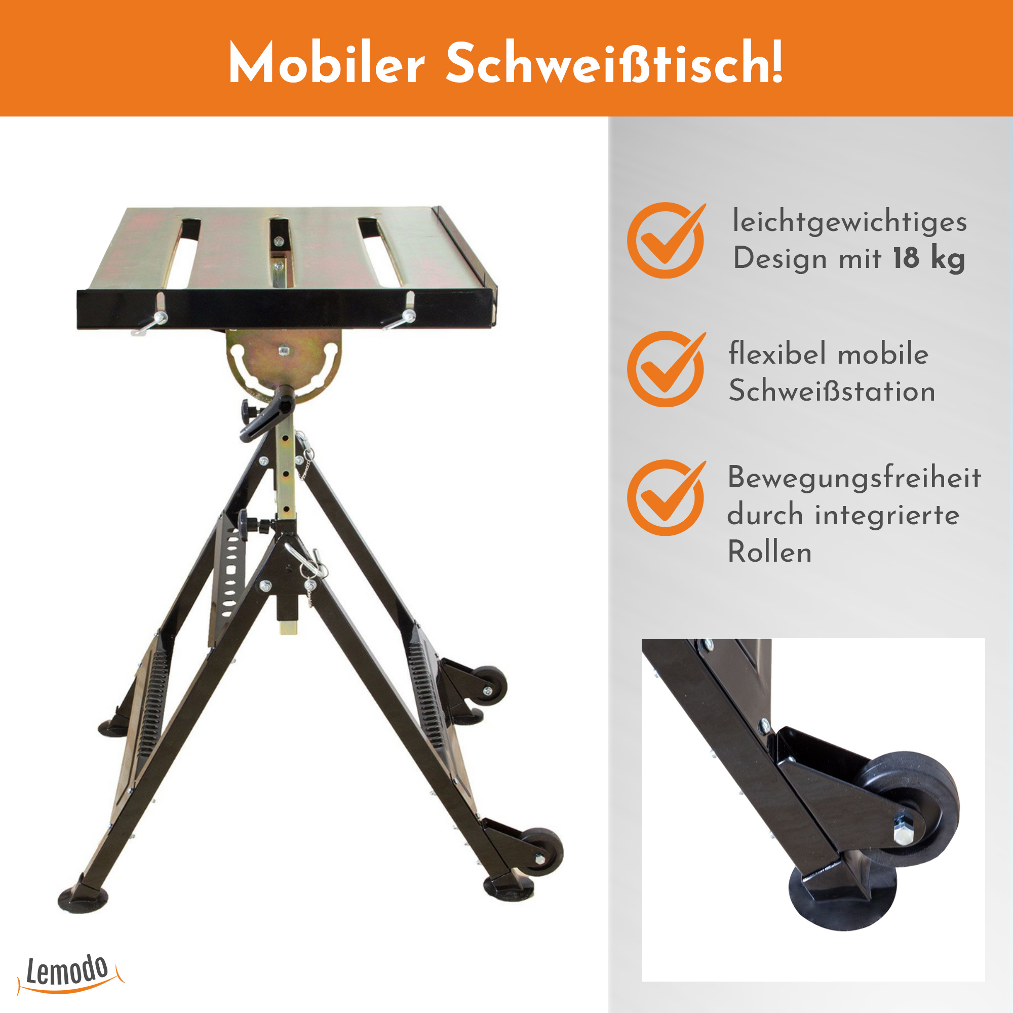 Height-adjustable Welding Table With 90-degree Tiltable Workbench Top