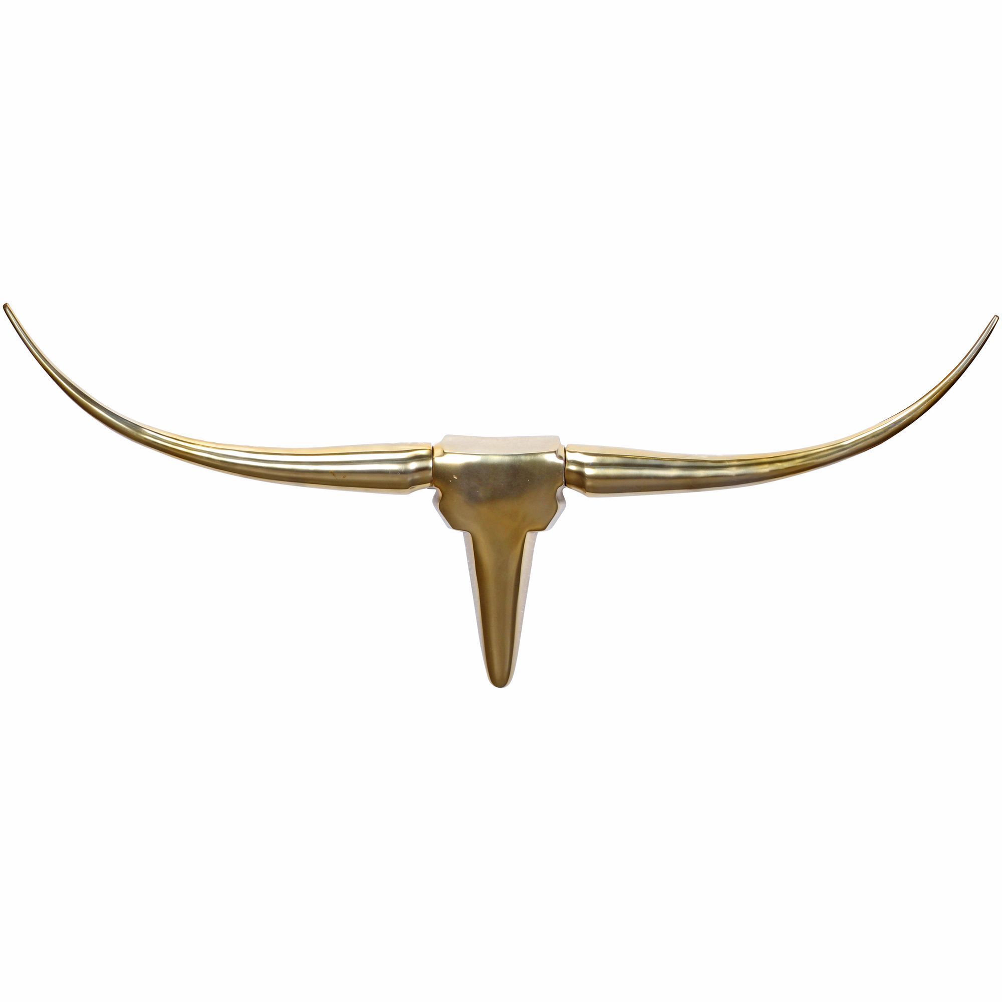 Image of Decorative Antler Bull M Fb37859 Gold 100 Cm Aluminum Design Horns, Modern Horn Wall Decoration, Antler Hunting Trophy Metal Wall Sculpture, Large Longhorn Wall Decor