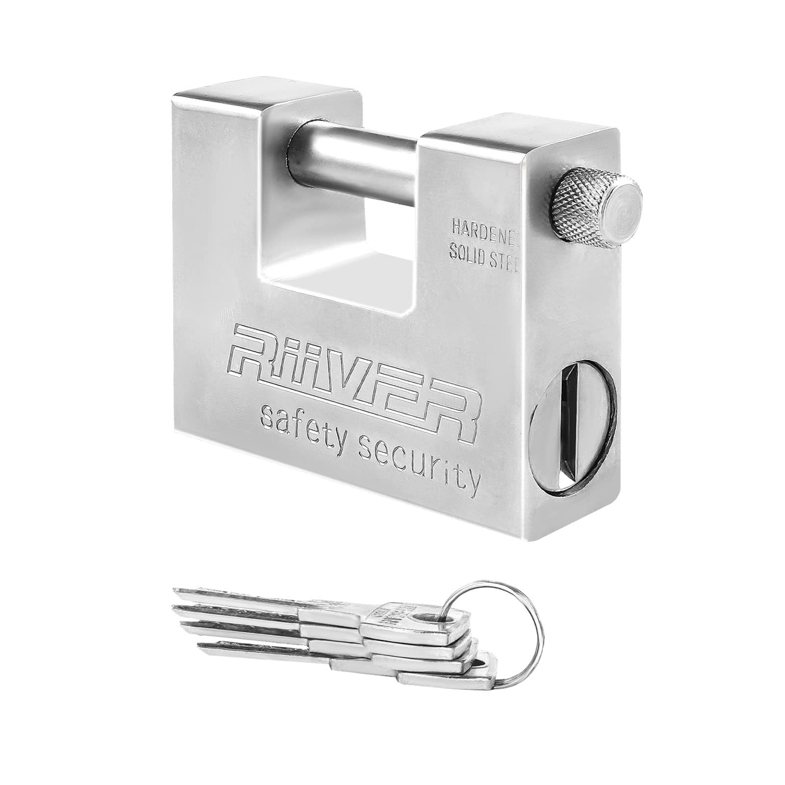 TEMU Padlock 94mm Heavy Duty Padlock Keys For Garage Warehouse Shipping, Container, Garage, Shed, Motorbike, (silver)