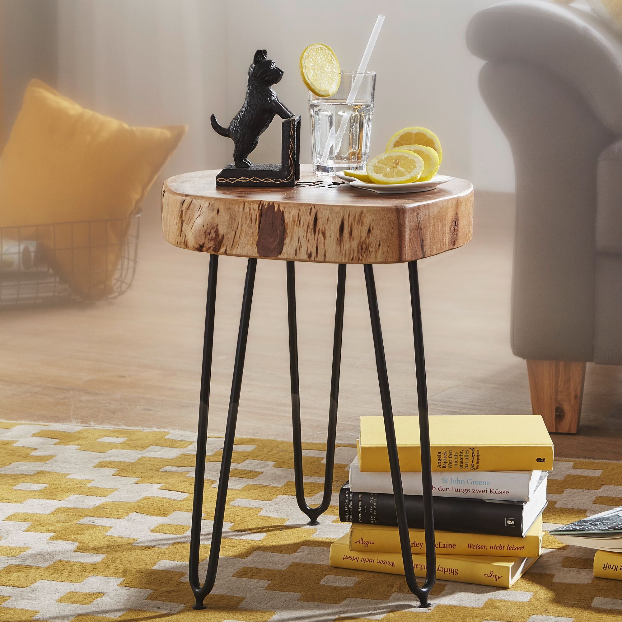 Solid Wood Acacia Side Table 35 X 35 Cm