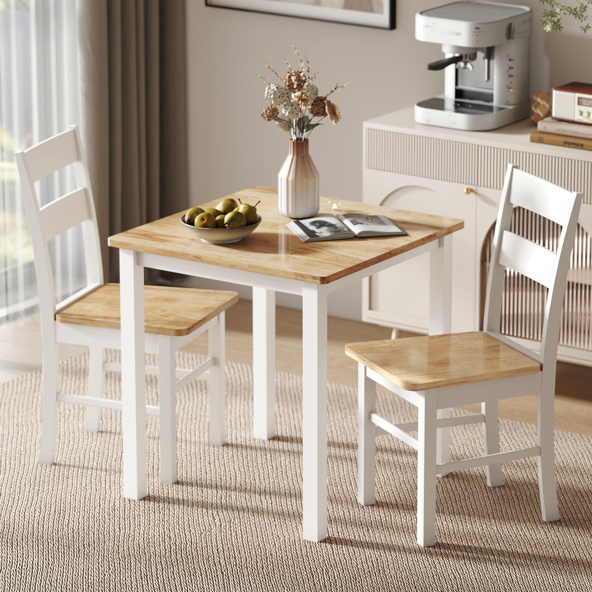 Dining Cm Kitchen -, Small Modern Wooden Table For Small Spaces, Kitchen, Dining Room, Oak