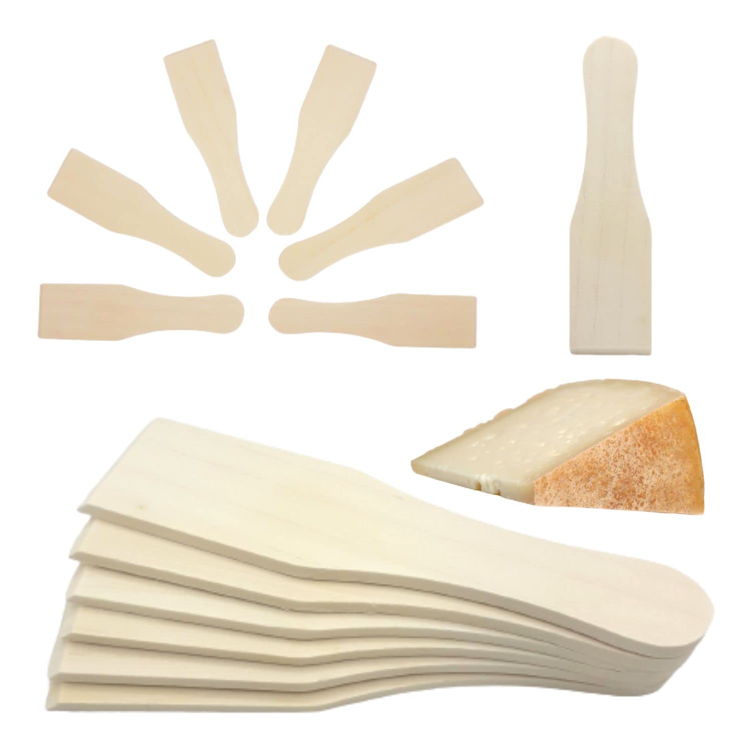 TEMU Set de 6 espátulas de madera para raclette - rayones en la superficie antiadherente - Rascador para raclette