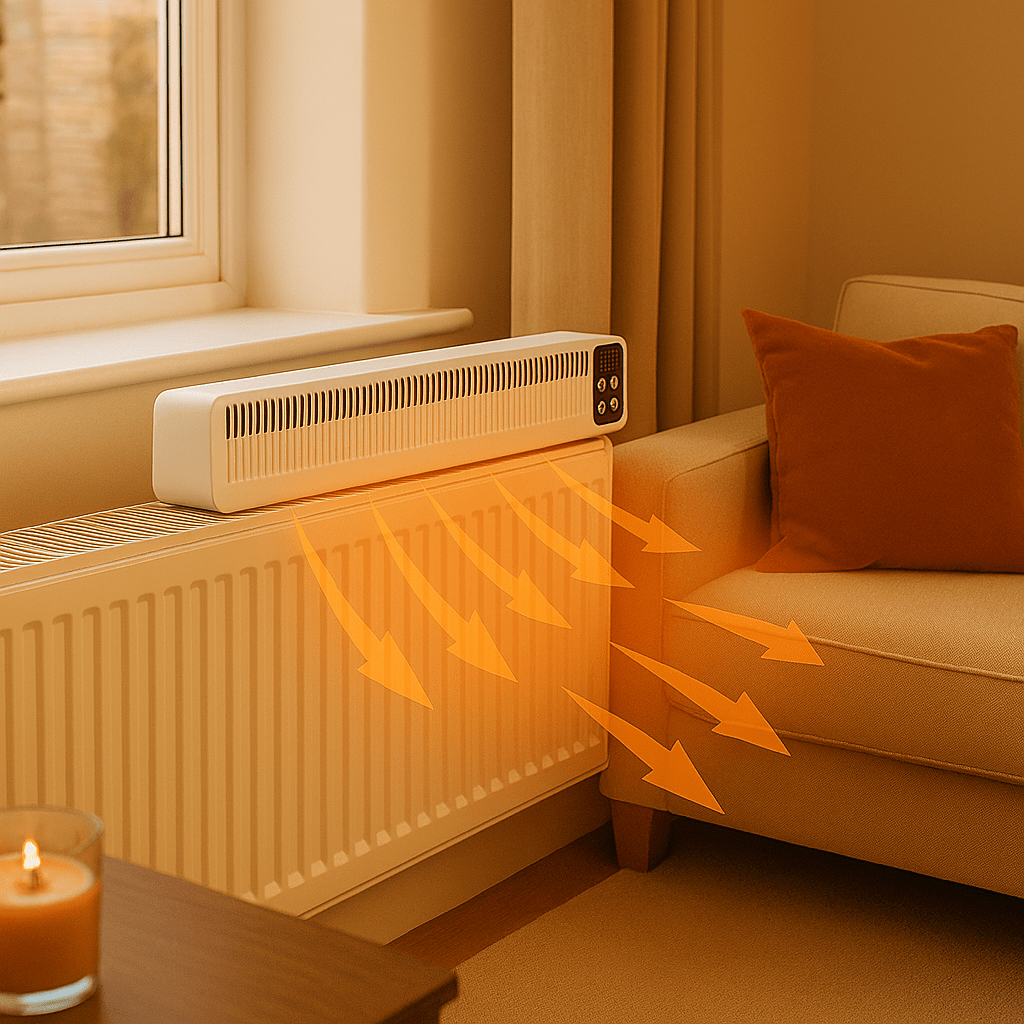 Valiant Radiator Fan – Triple Fan Heat Booster, Quiet, Rechargeable, Magnetic Fit