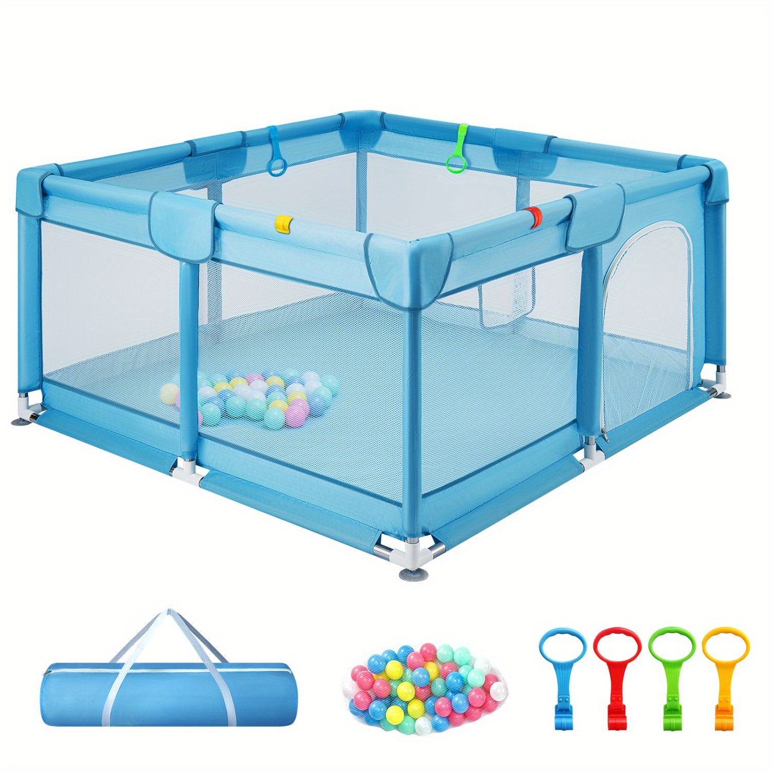 4 Sides Playpen by house & Round Zipper Door PlayPen 127x127cm/180*150cm